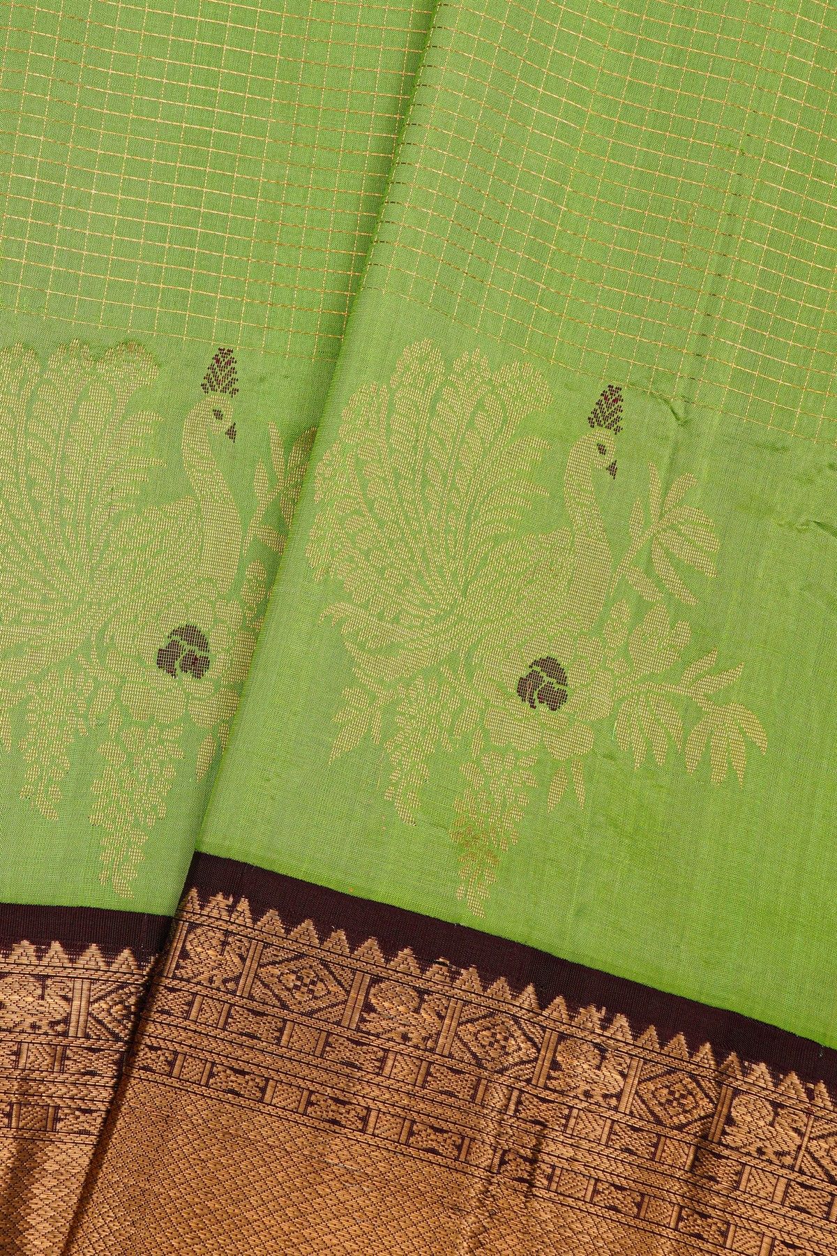 Kuppadam Sico Bottle Green Saree