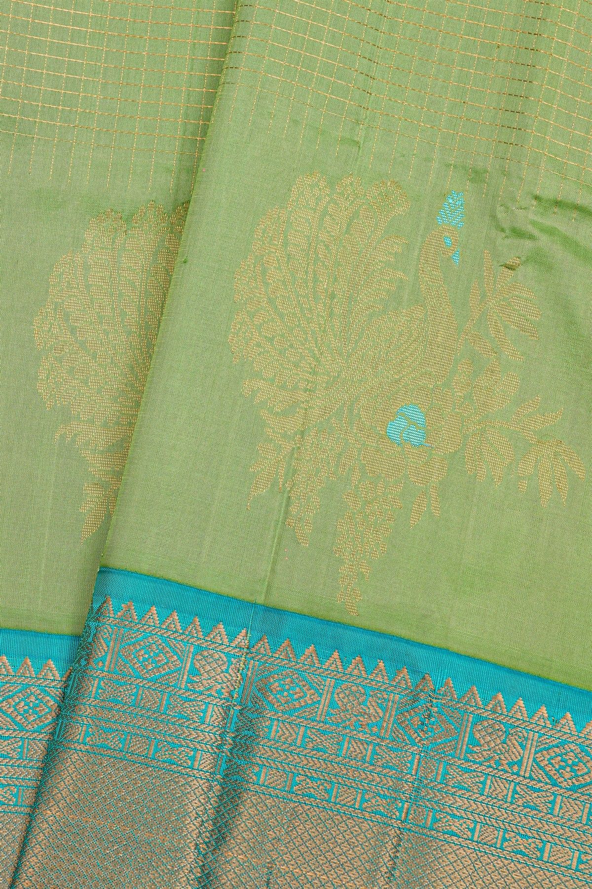 Kuppadam Sico Pista Green Saree
