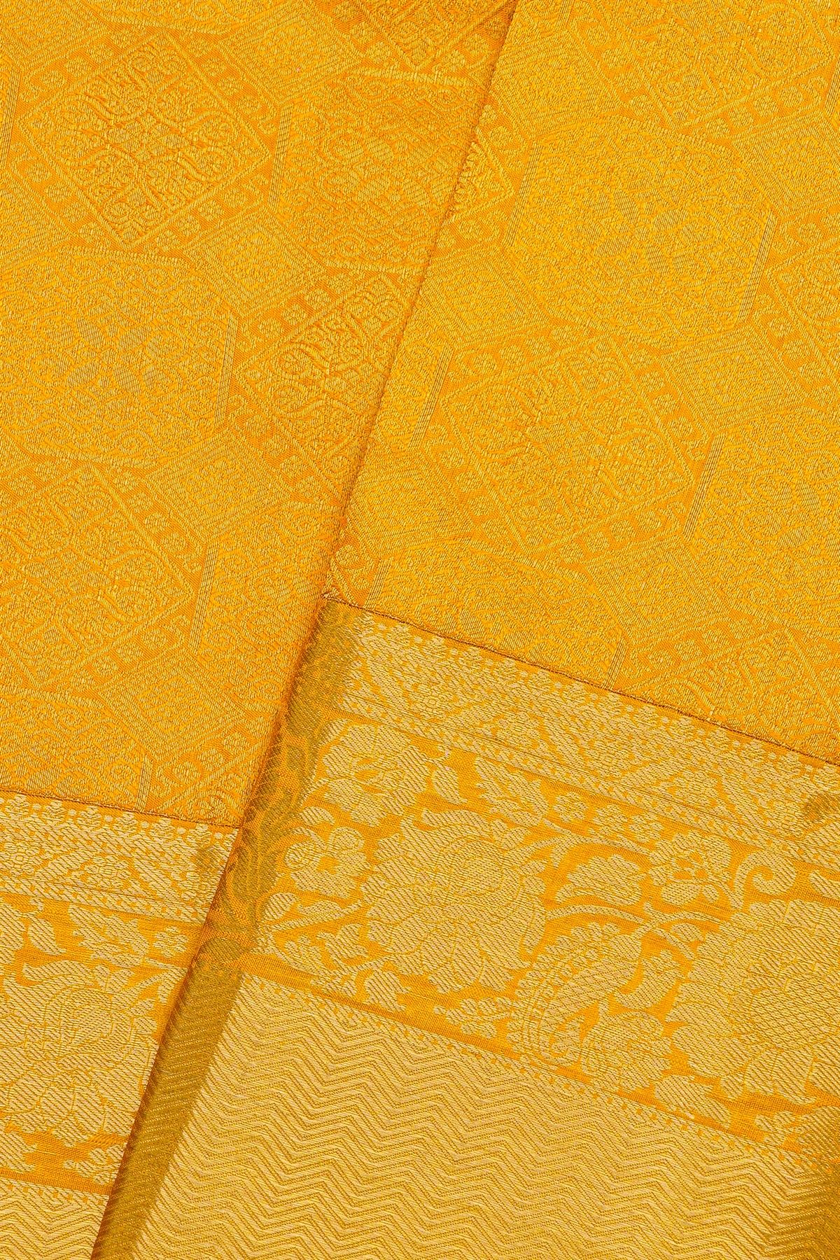 Kancheepuram Silk Mustard Saree