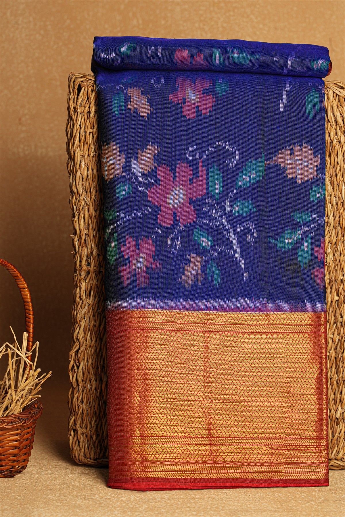 Patola Silk Royal Blue Saree