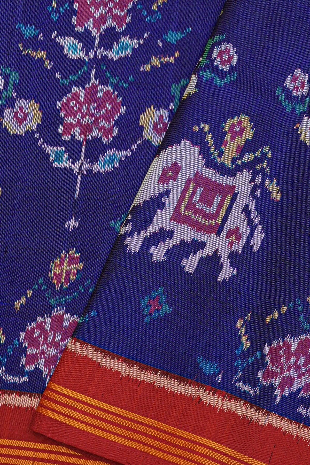 Patola Silk Royal Blue Saree