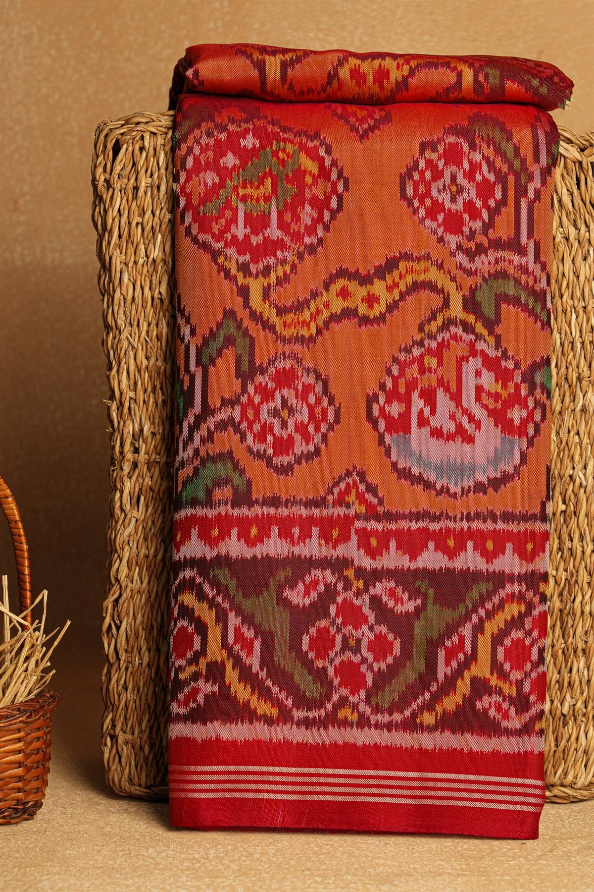 Patola Silk Orange Saree