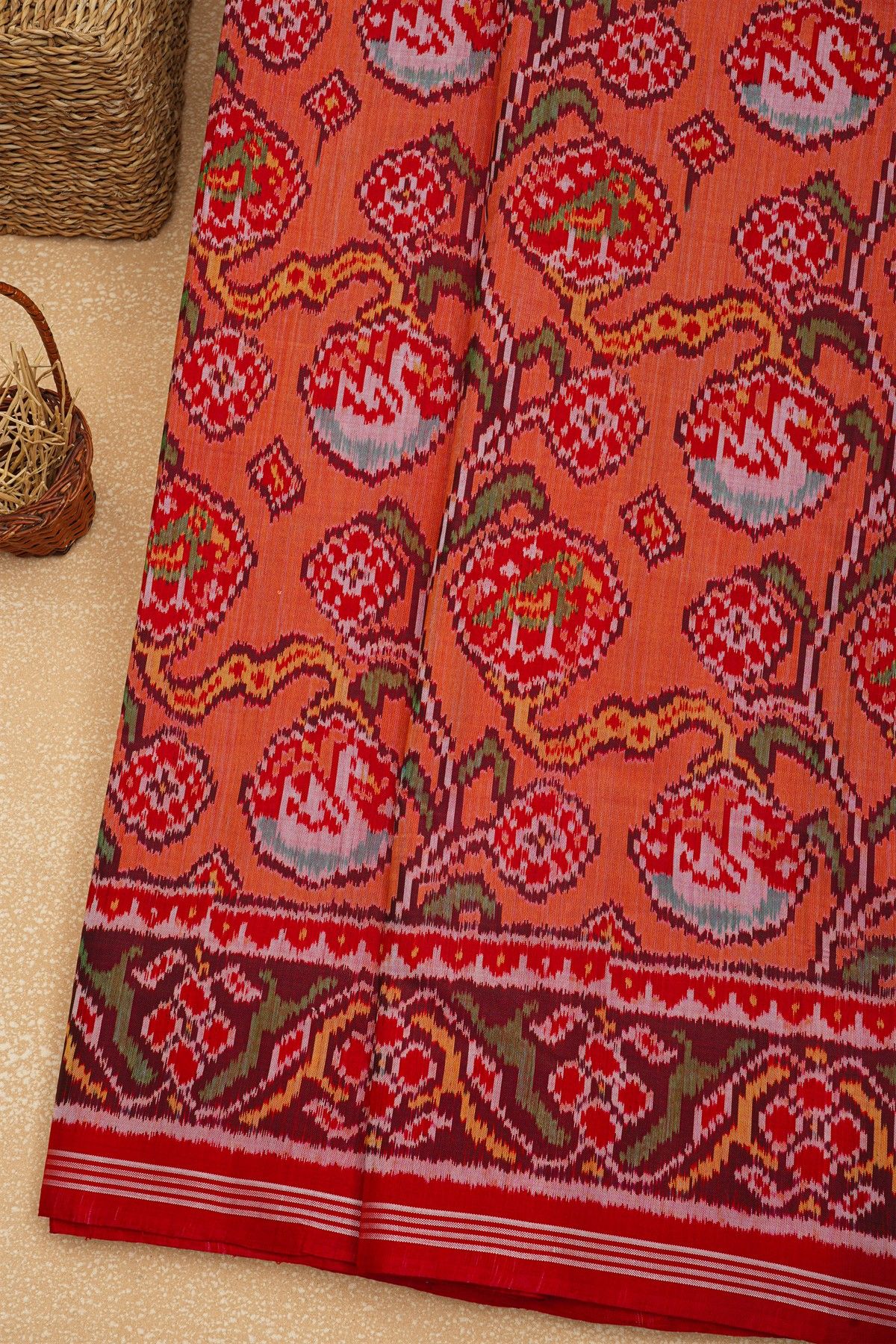Patola Silk Orange Saree