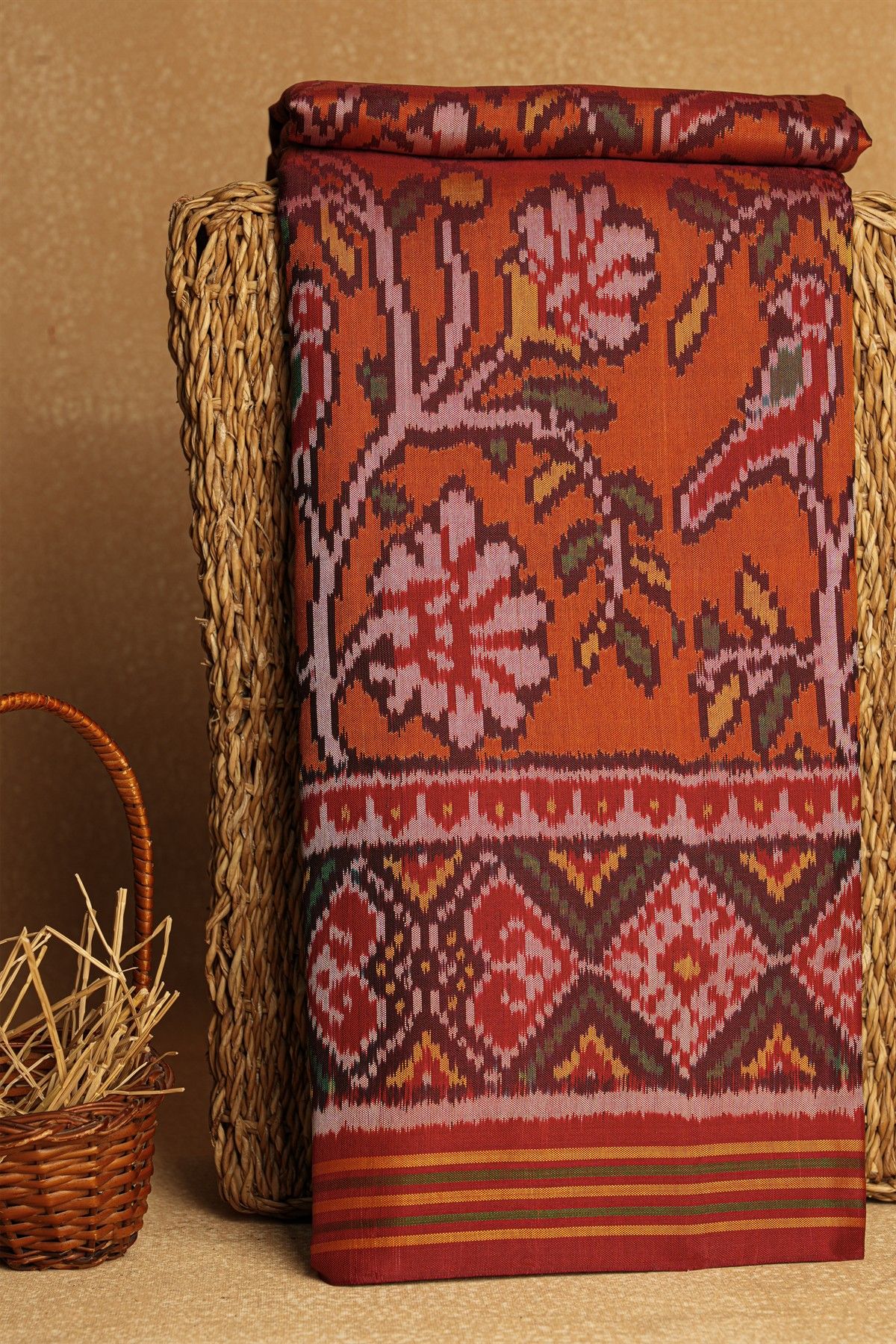 Patola Silk Orange Saree