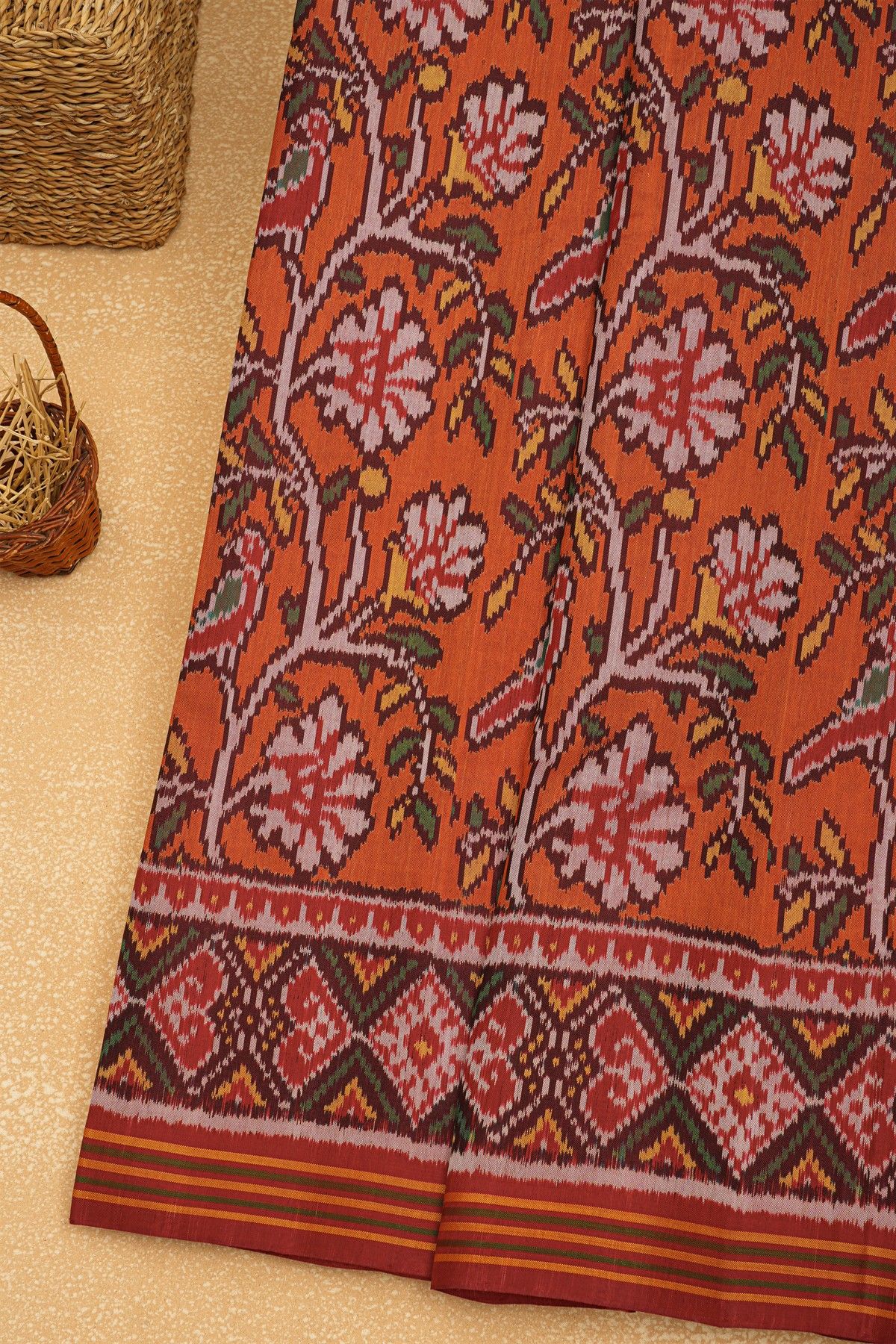 Patola Silk Orange Saree