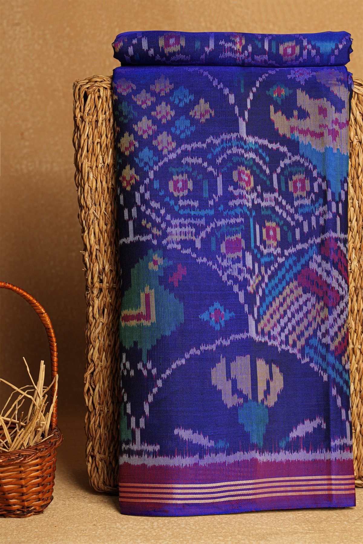 Patola Silk Royal Blue Saree