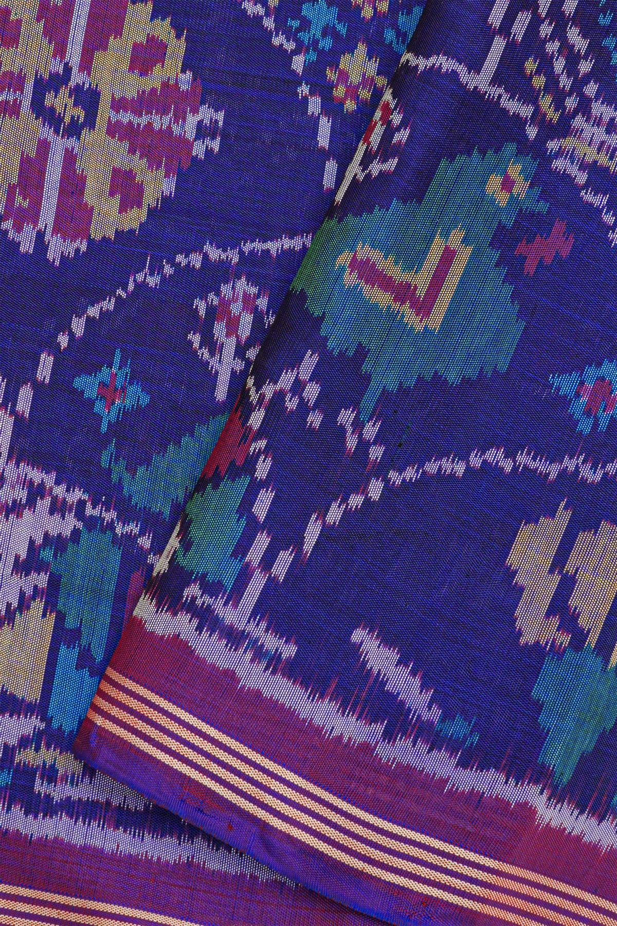 Patola Silk Royal Blue Saree