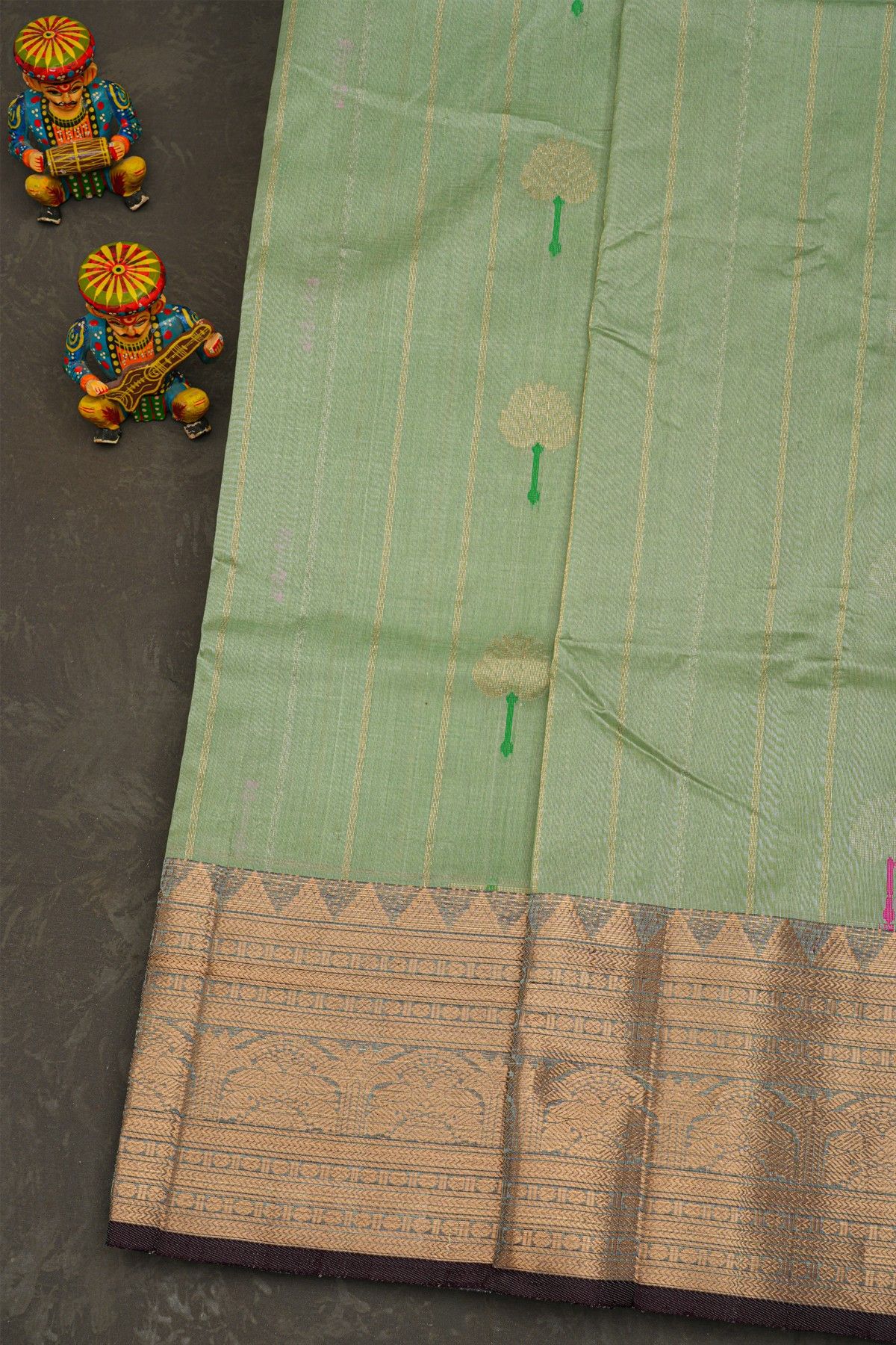 Kuppadam Sico Pista Green Saree