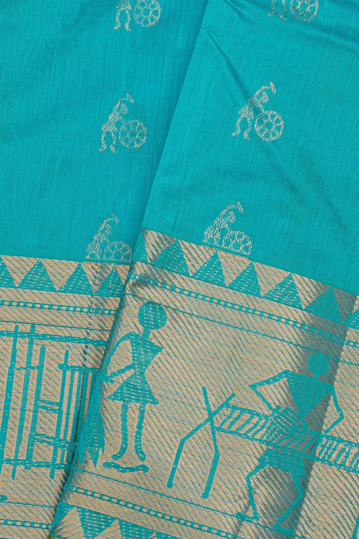 Kuppadam Sico Sky Blue Saree