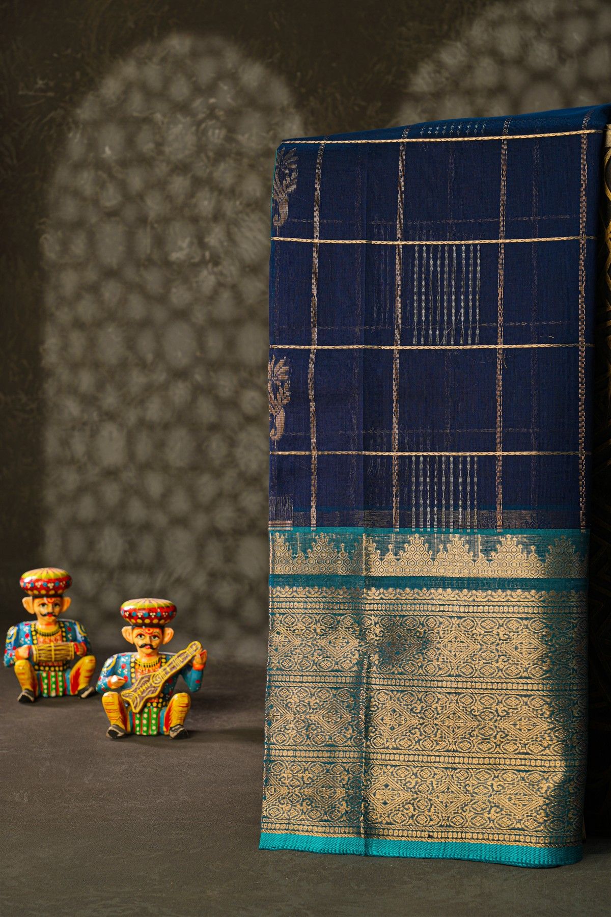 Kuppadam Sico Navy Blue Saree