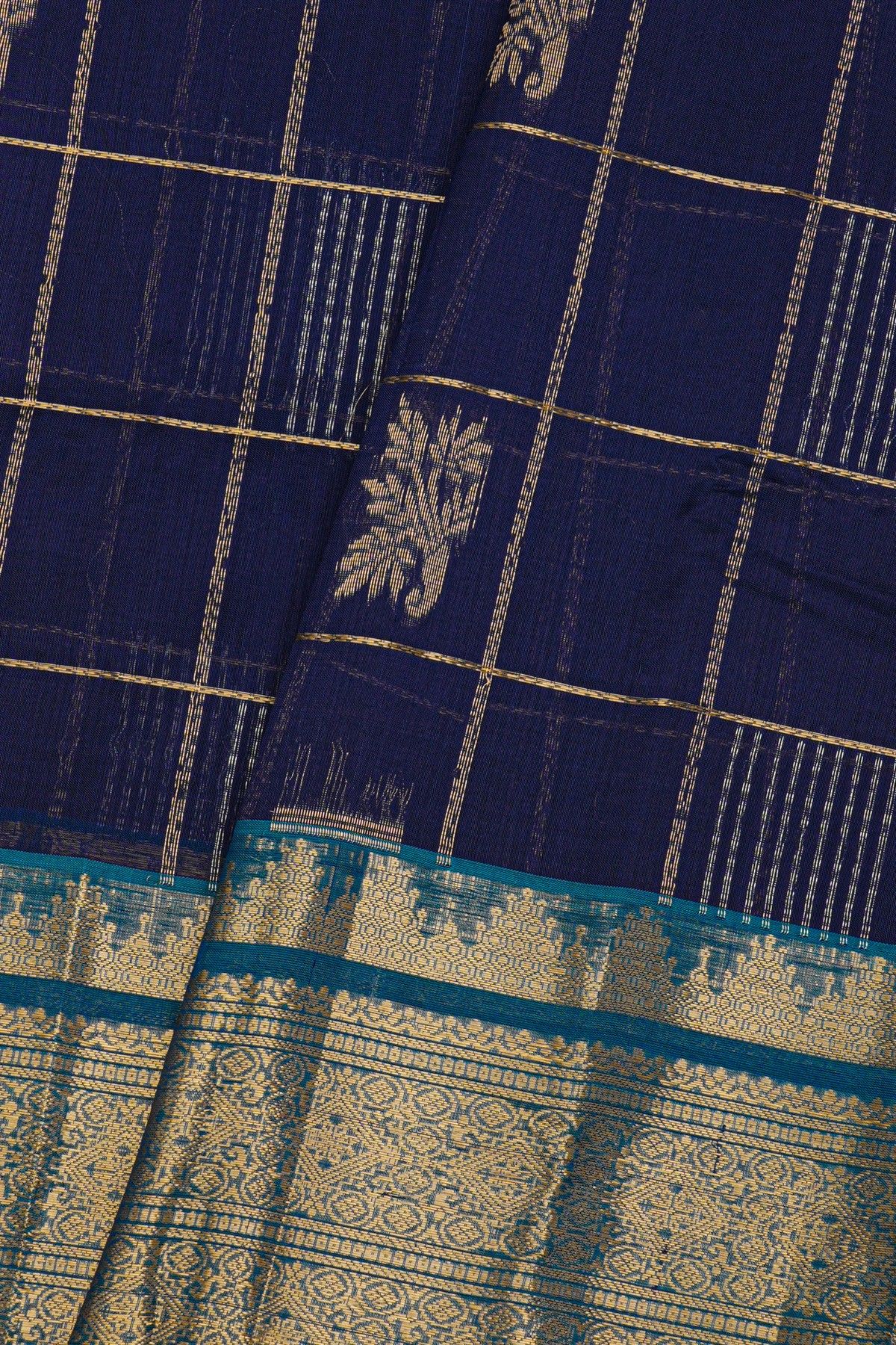 Kuppadam Sico Navy Blue Saree