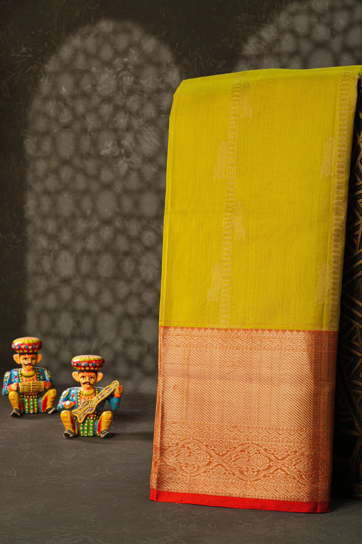 Kuppadam Sico Lime Green Saree