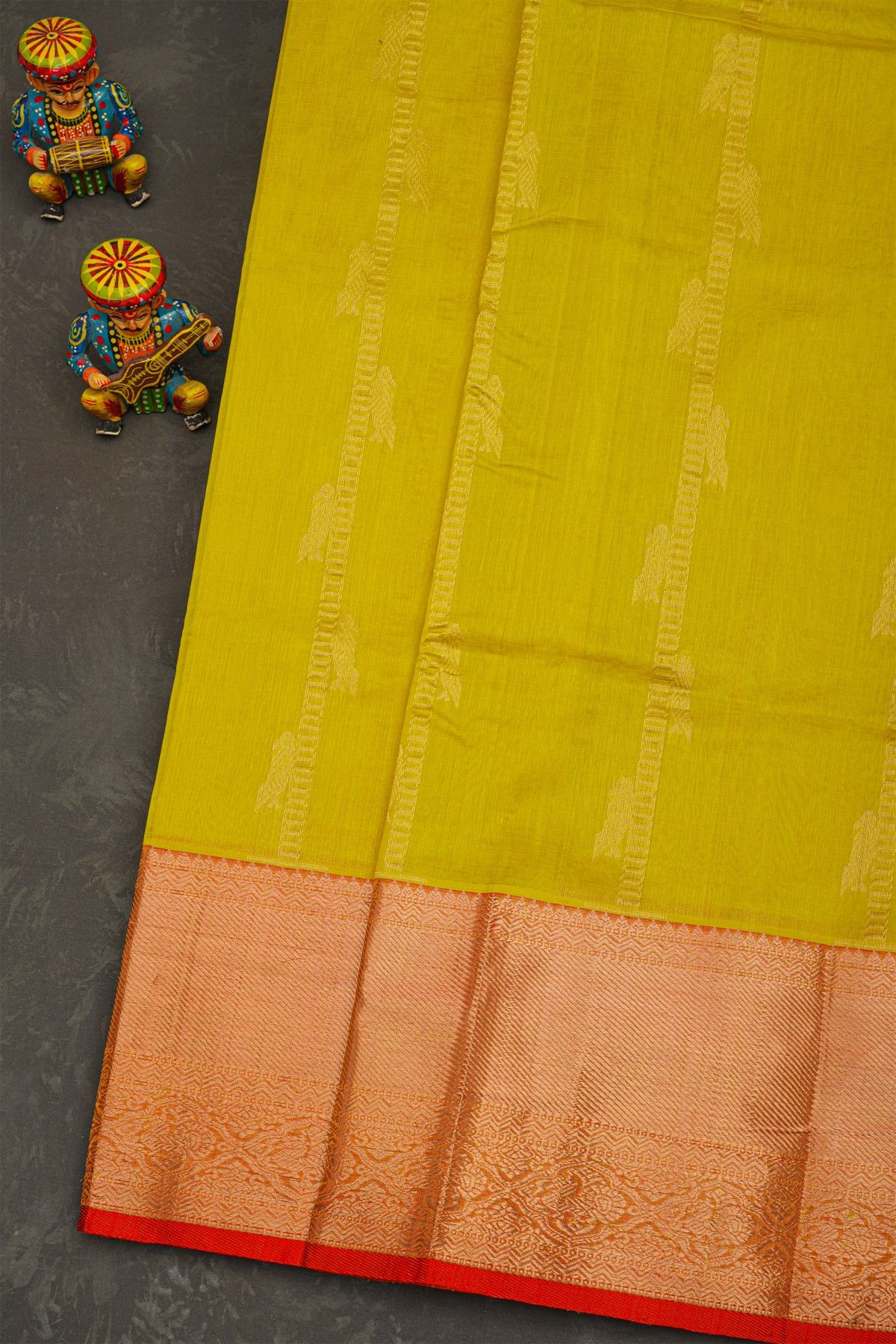 Kuppadam Sico Lime Green Saree