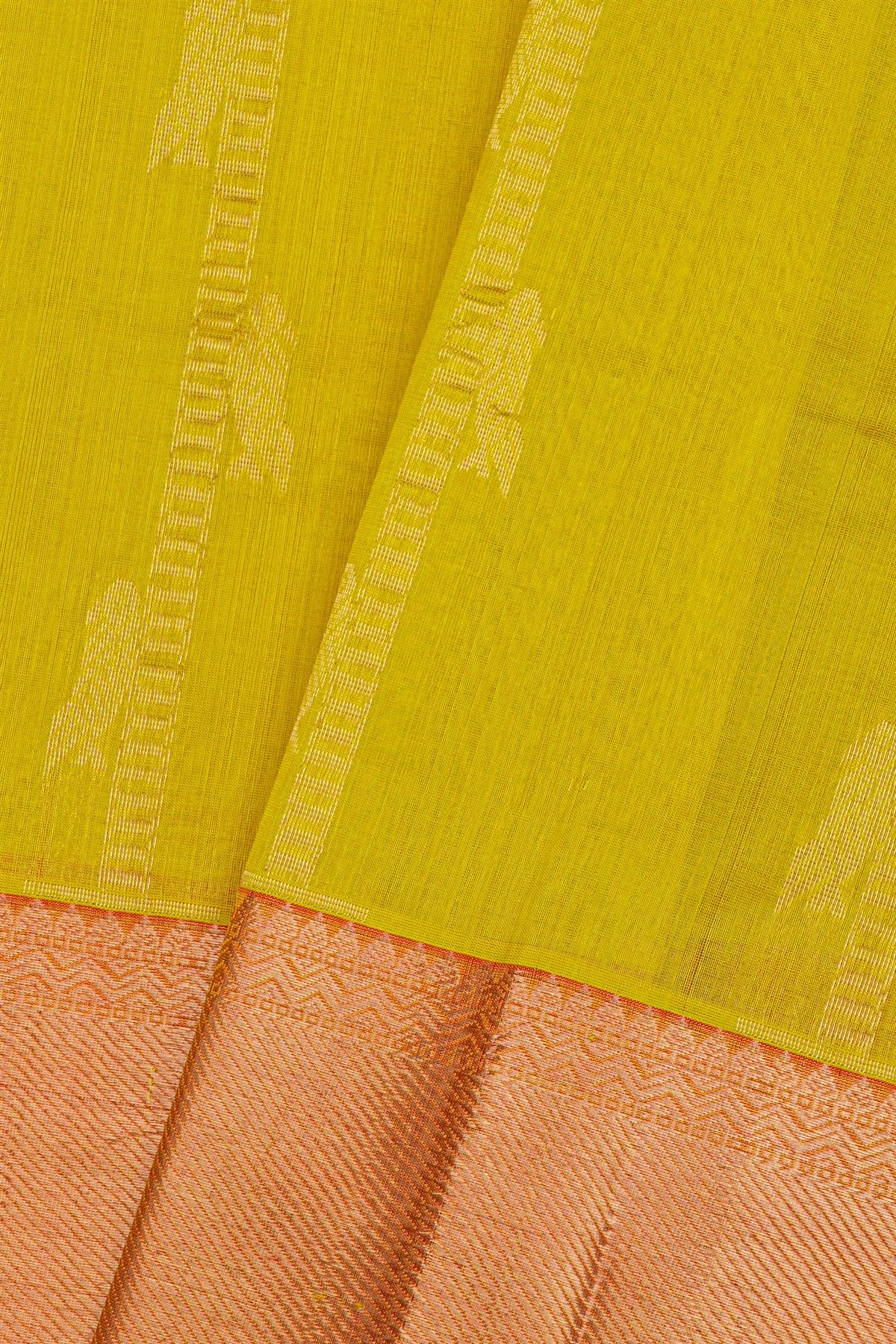 Kuppadam Sico Lime Green Saree