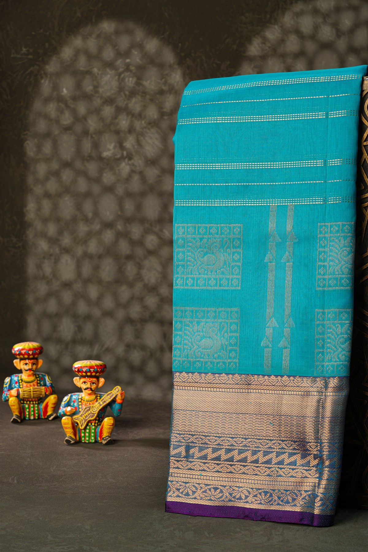 Kuppadam Sico Sea Blue Saree