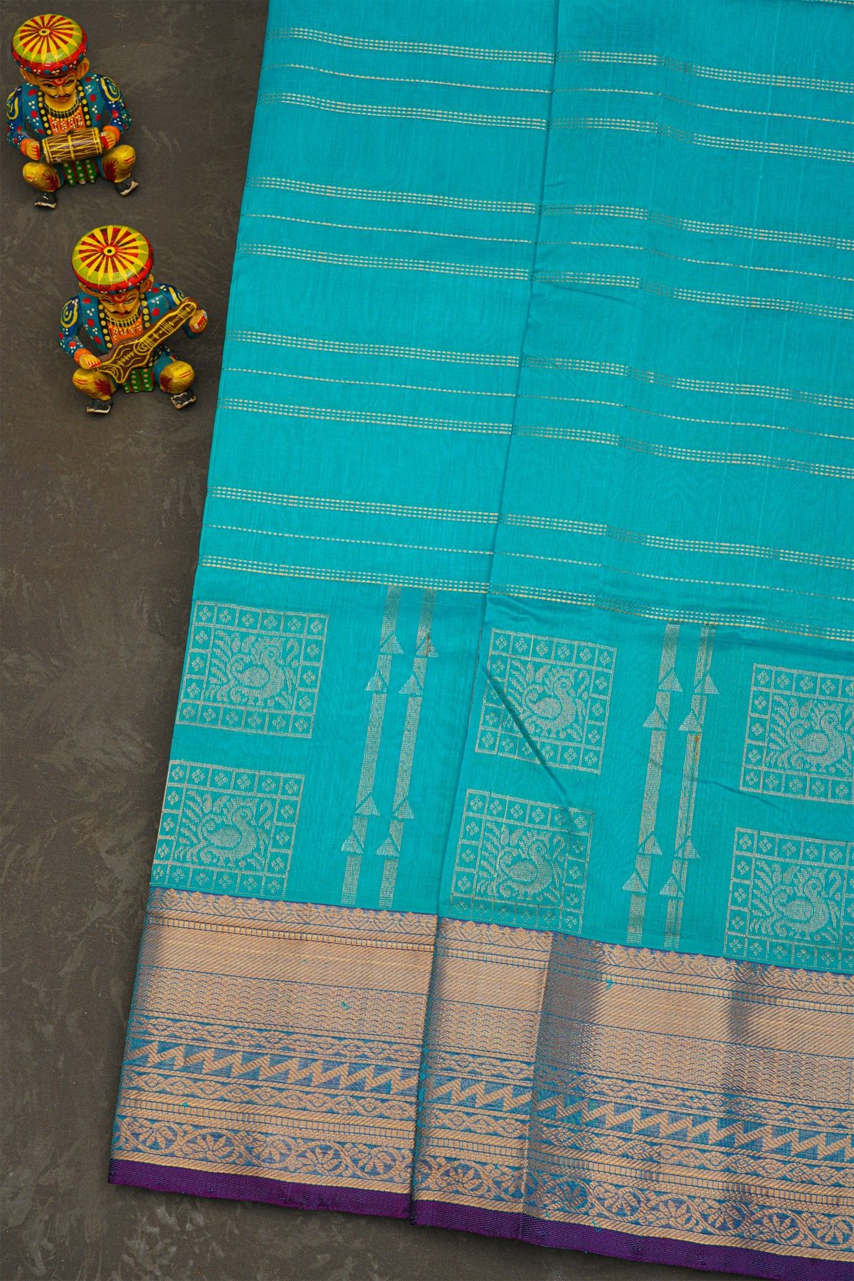 Kuppadam Sico Sea Blue Saree