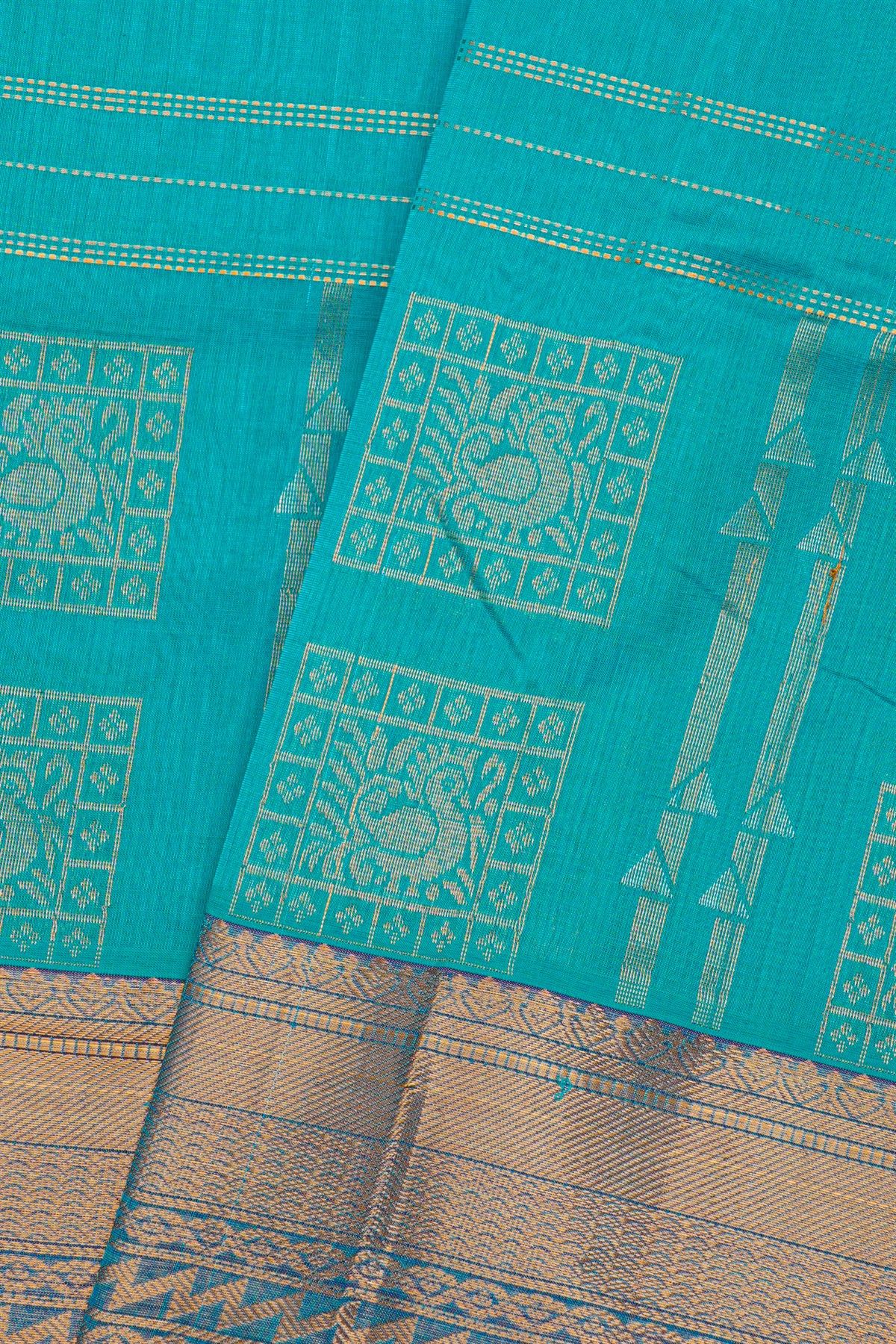 Kuppadam Sico Sea Blue Saree