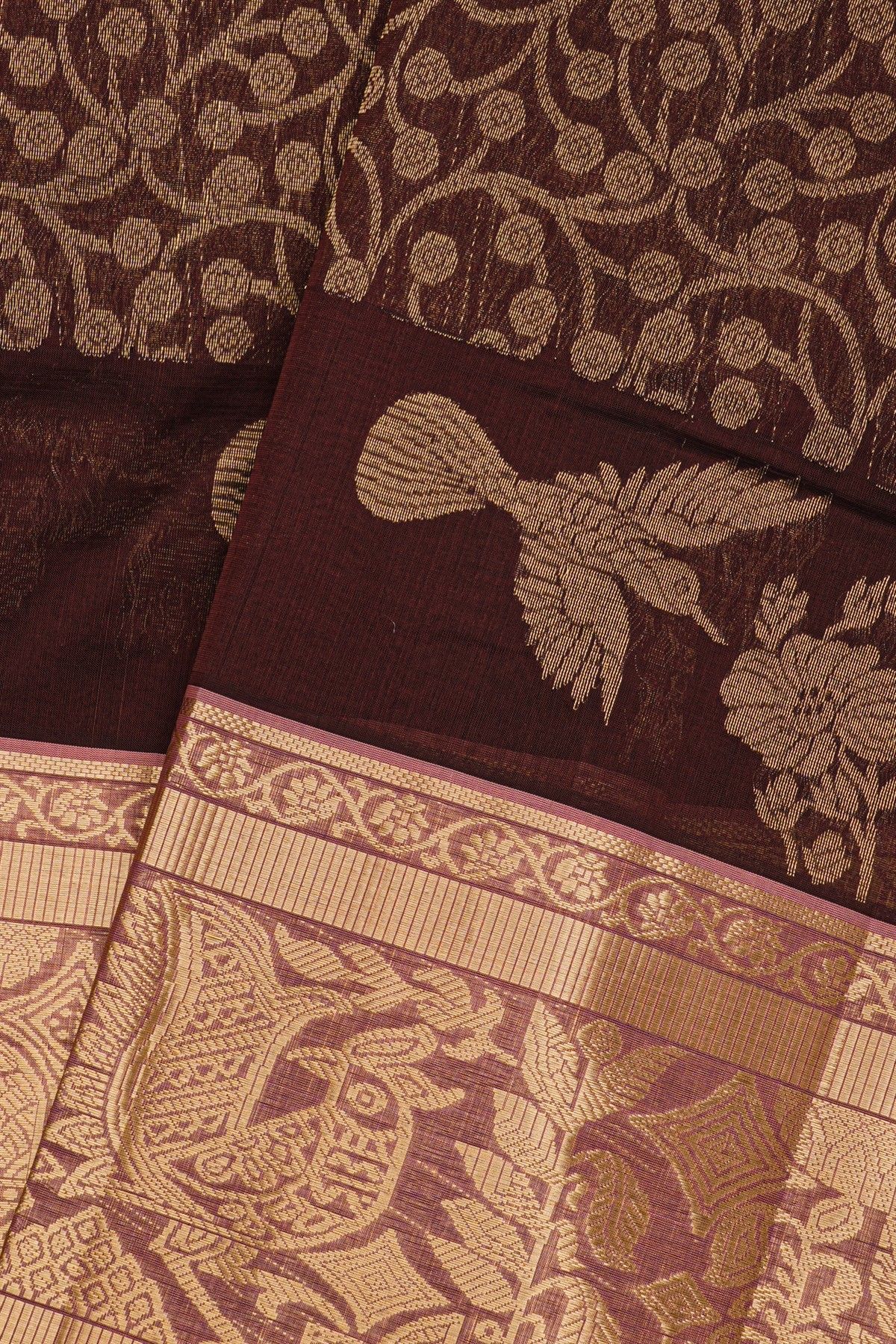 Kuppadam Sico Brown Saree