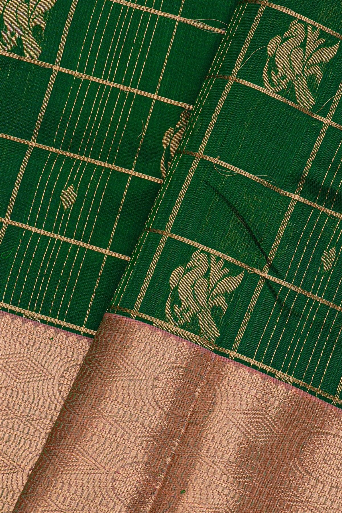 Kuppadam Sico Bottle Green Saree