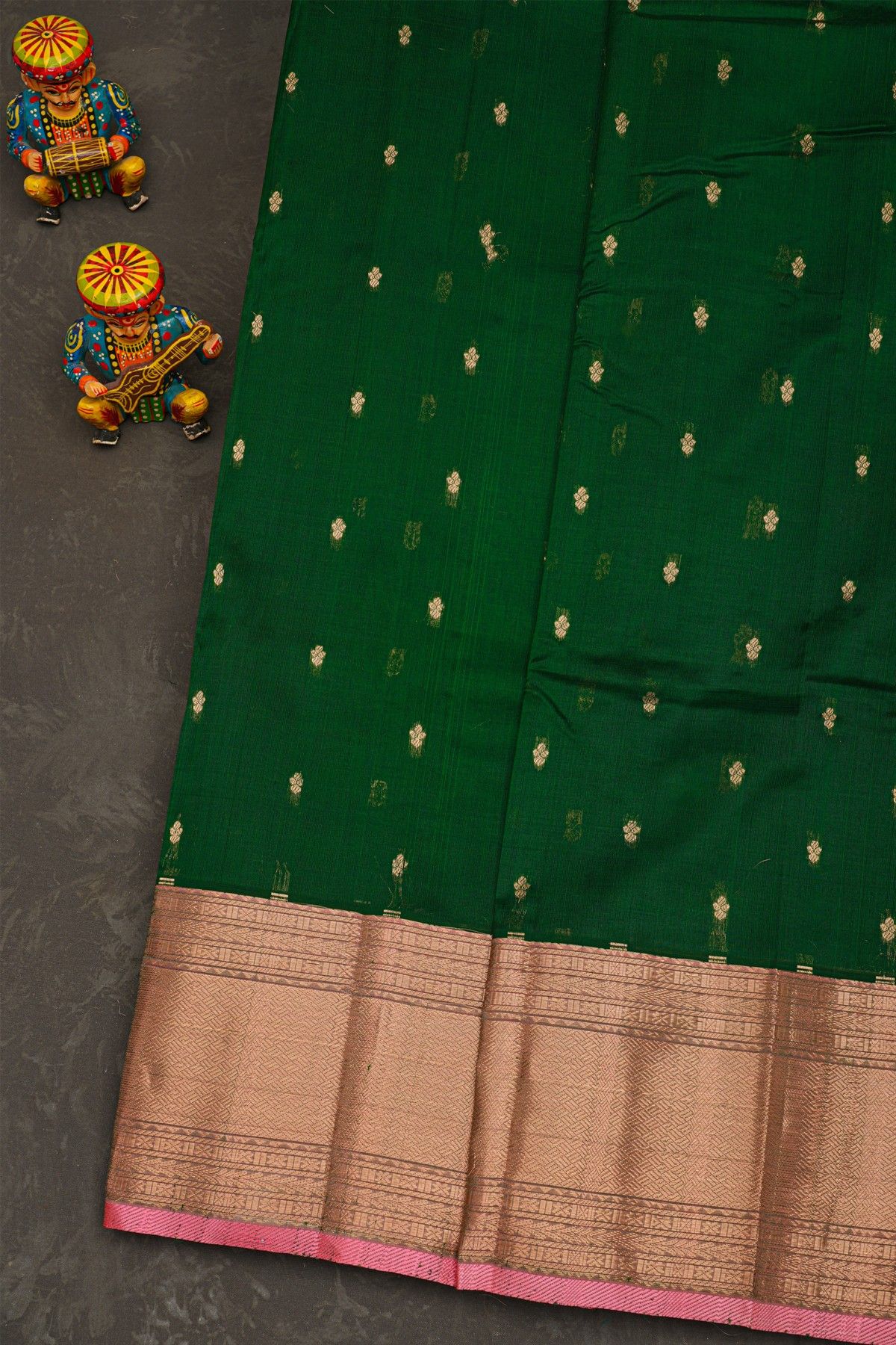 Kuppadam Sico Bottle Green Saree
