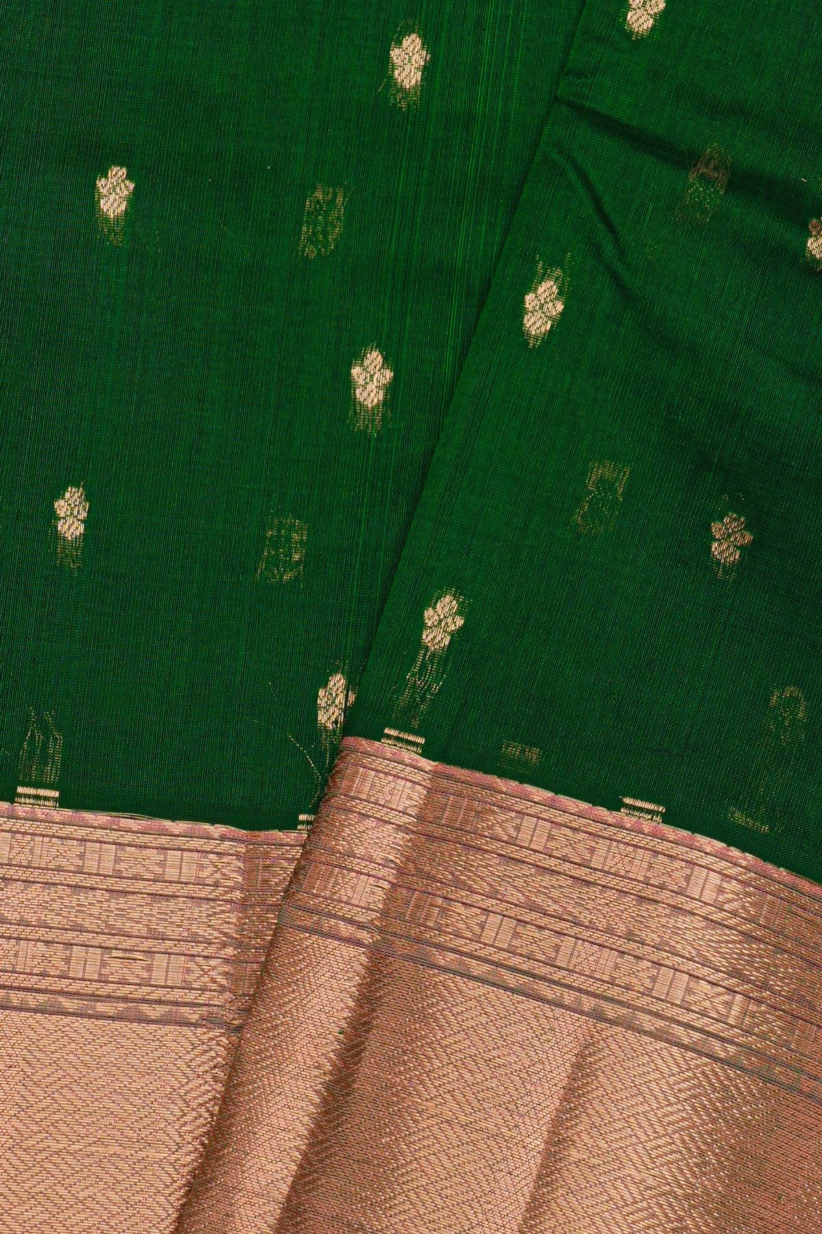 Kuppadam Sico Bottle Green Saree