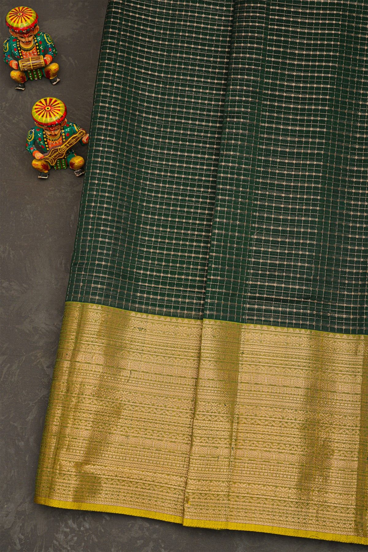 Kuppadam Sico Bottle Green Saree