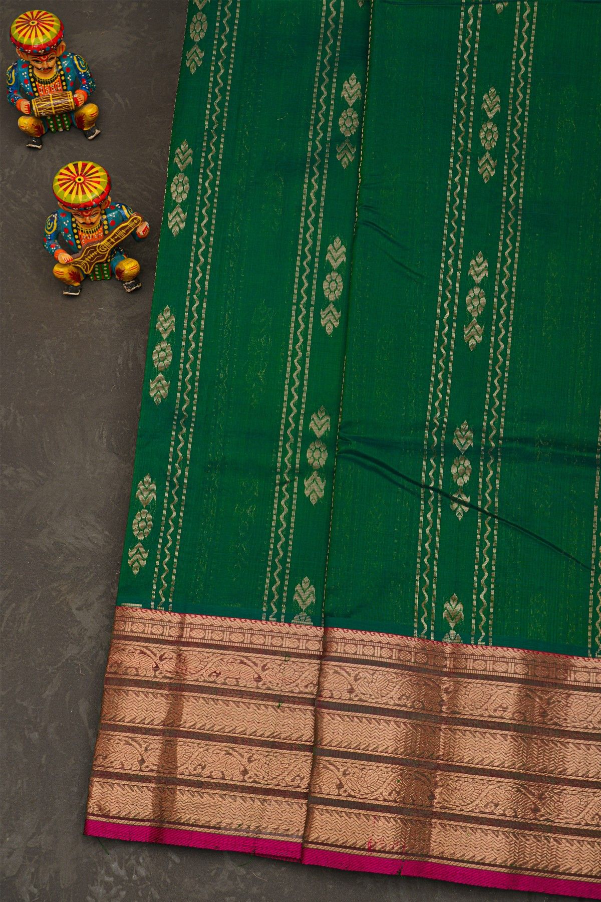 Kuppadam Sico Bottle Green Saree