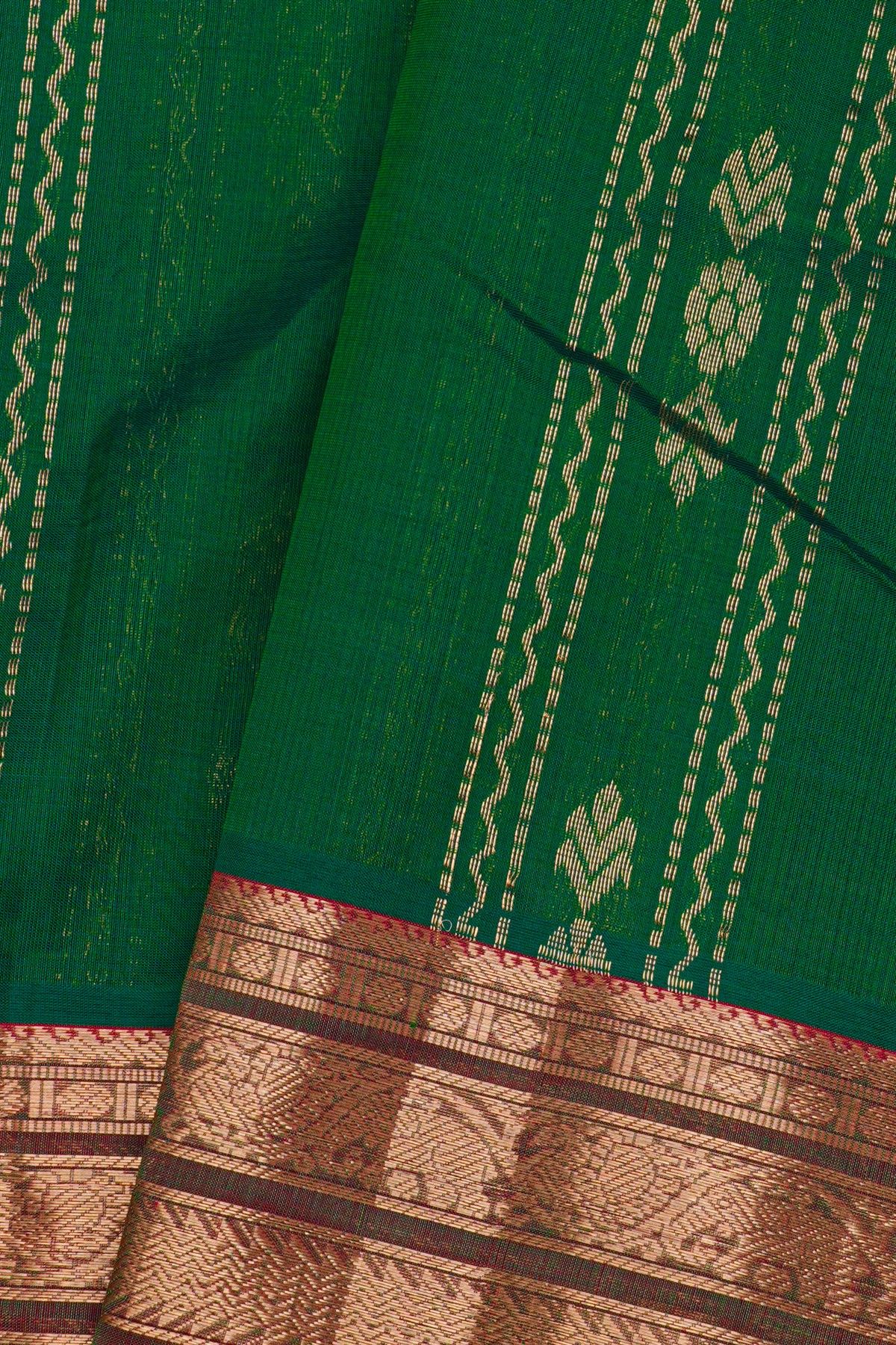 Kuppadam Sico Bottle Green Saree