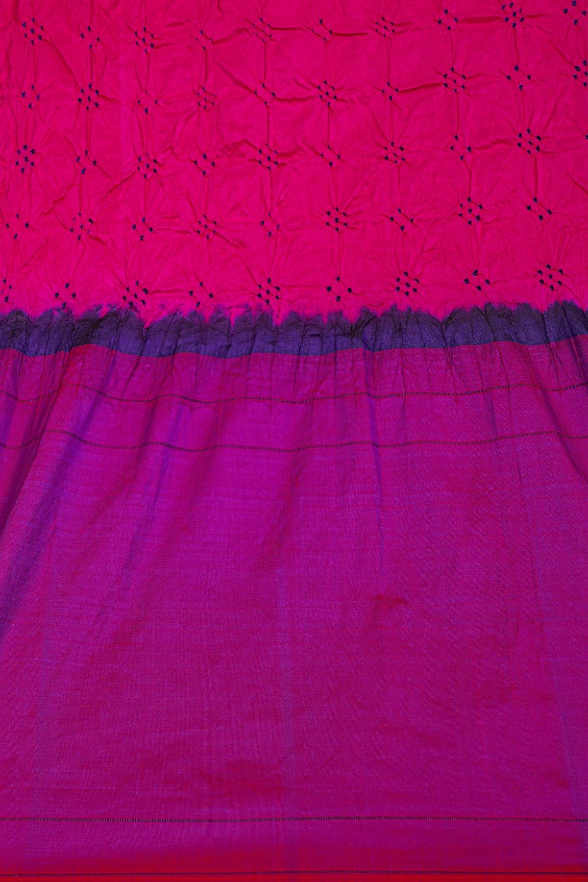 Bandhani Silk Pink Bandhani Print Saree With Paithani Border