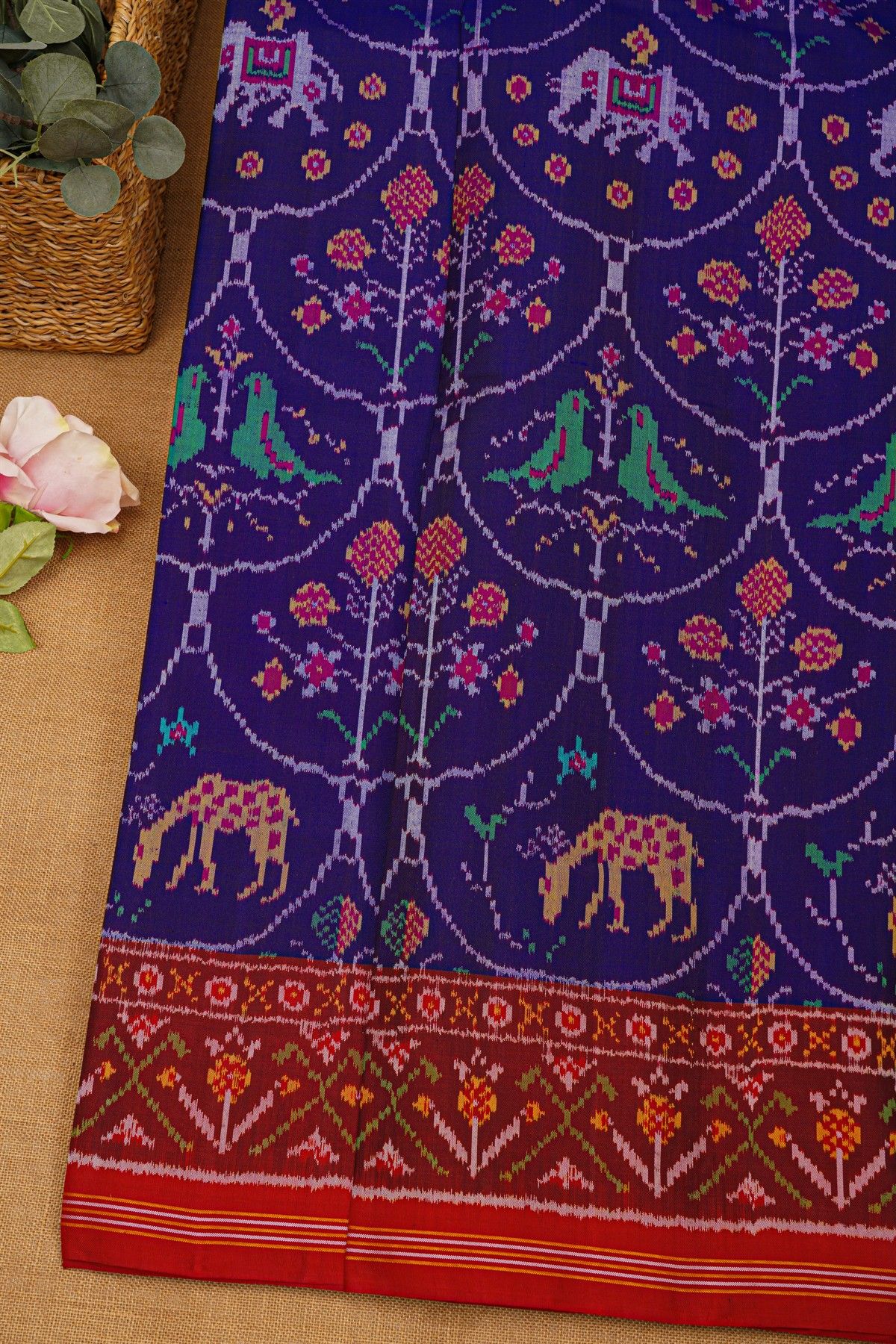 Patola Silk Navy Blue Saree