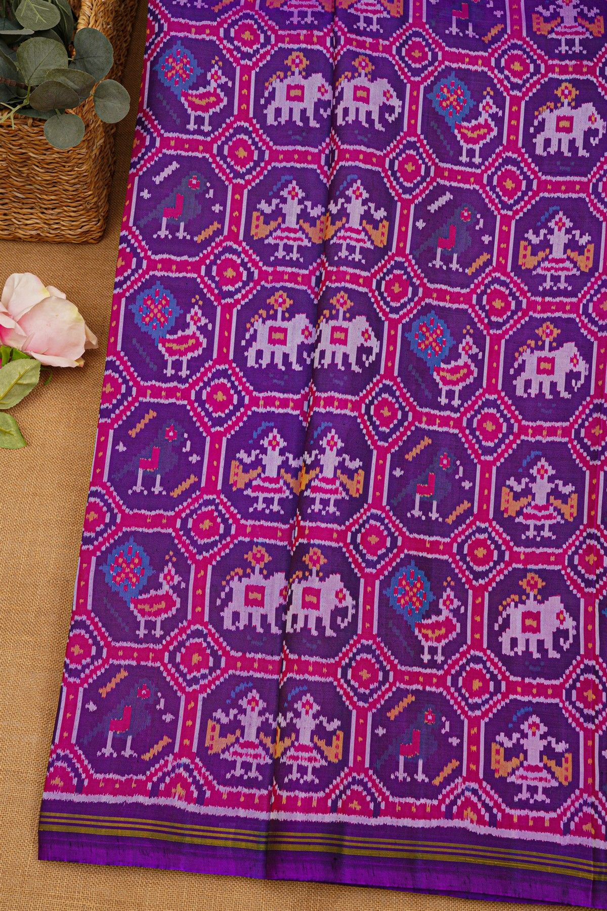 Patola Silk Royal Blue Saree