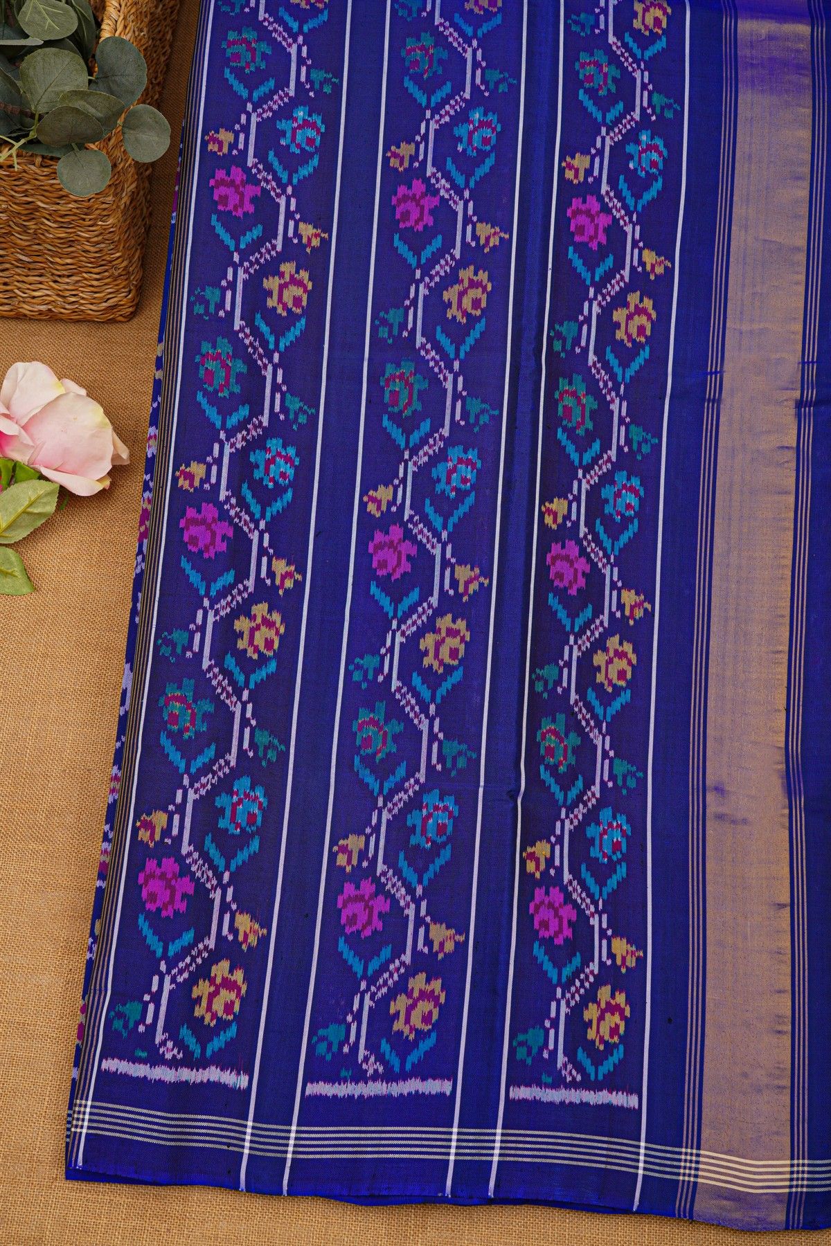 Patola Silk Royal Blue Saree