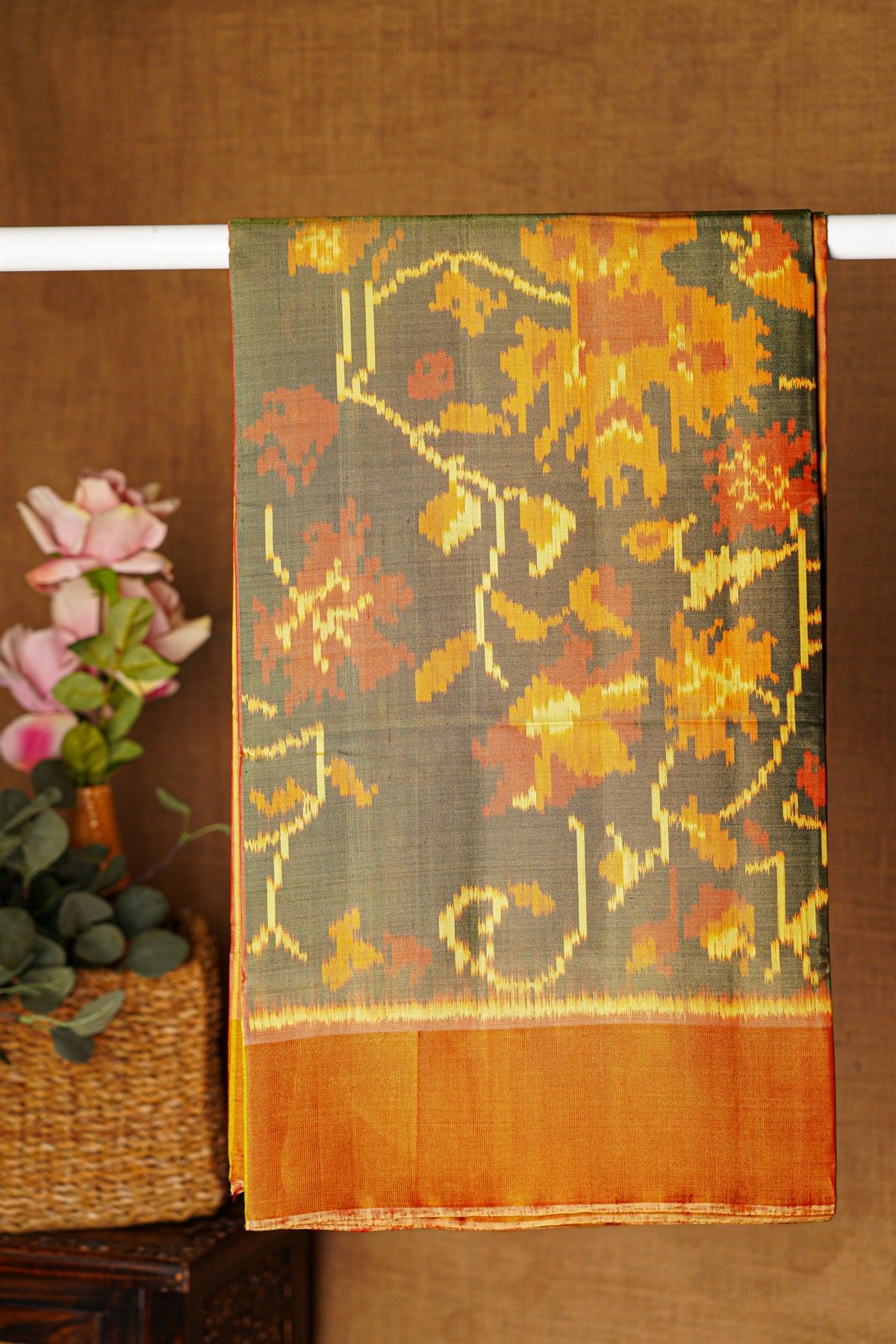 Patola Silk Grey Saree