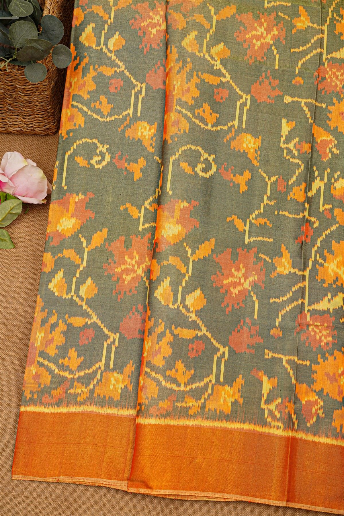 Patola Silk Grey Saree