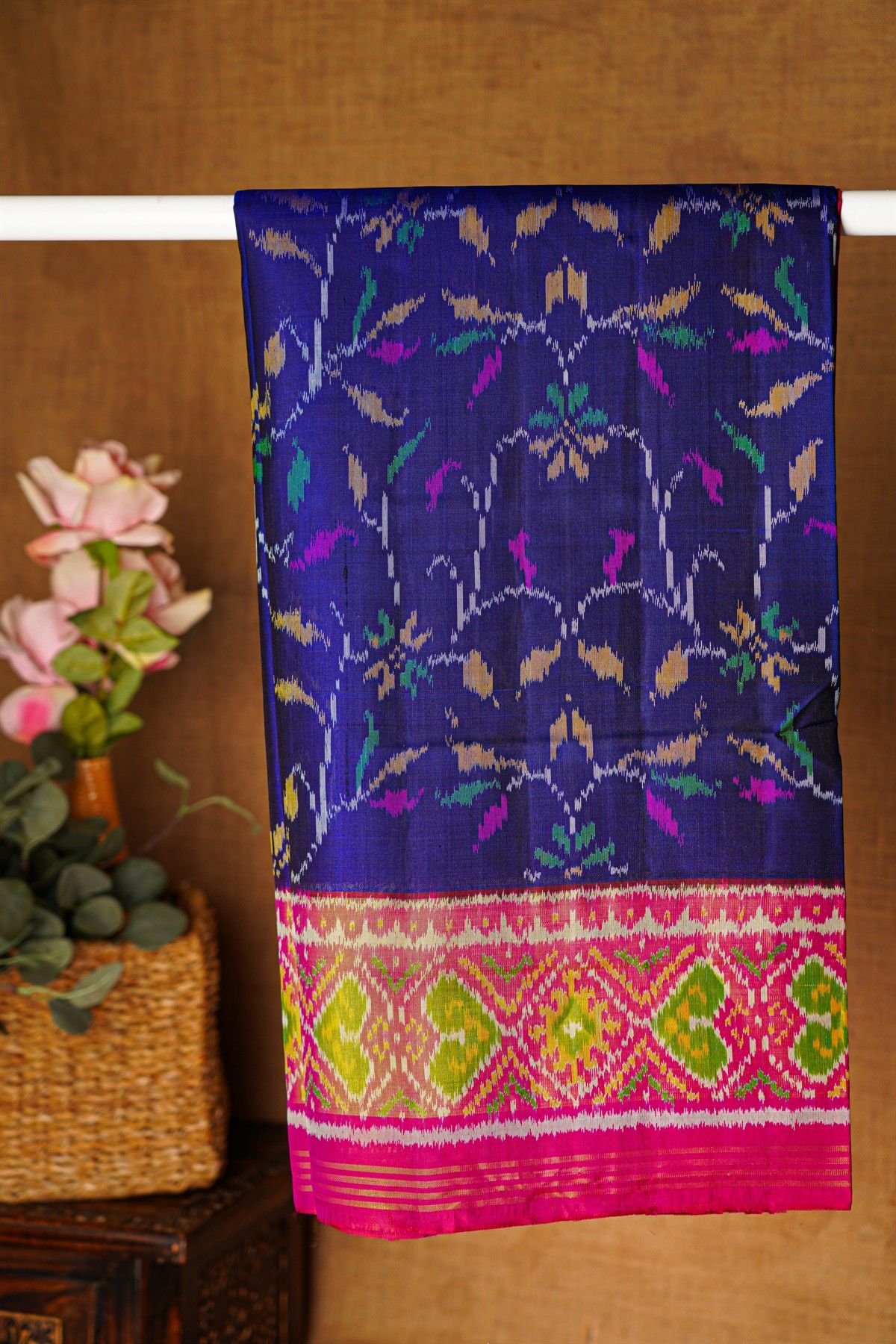 Patola Silk Royal Blue Saree
