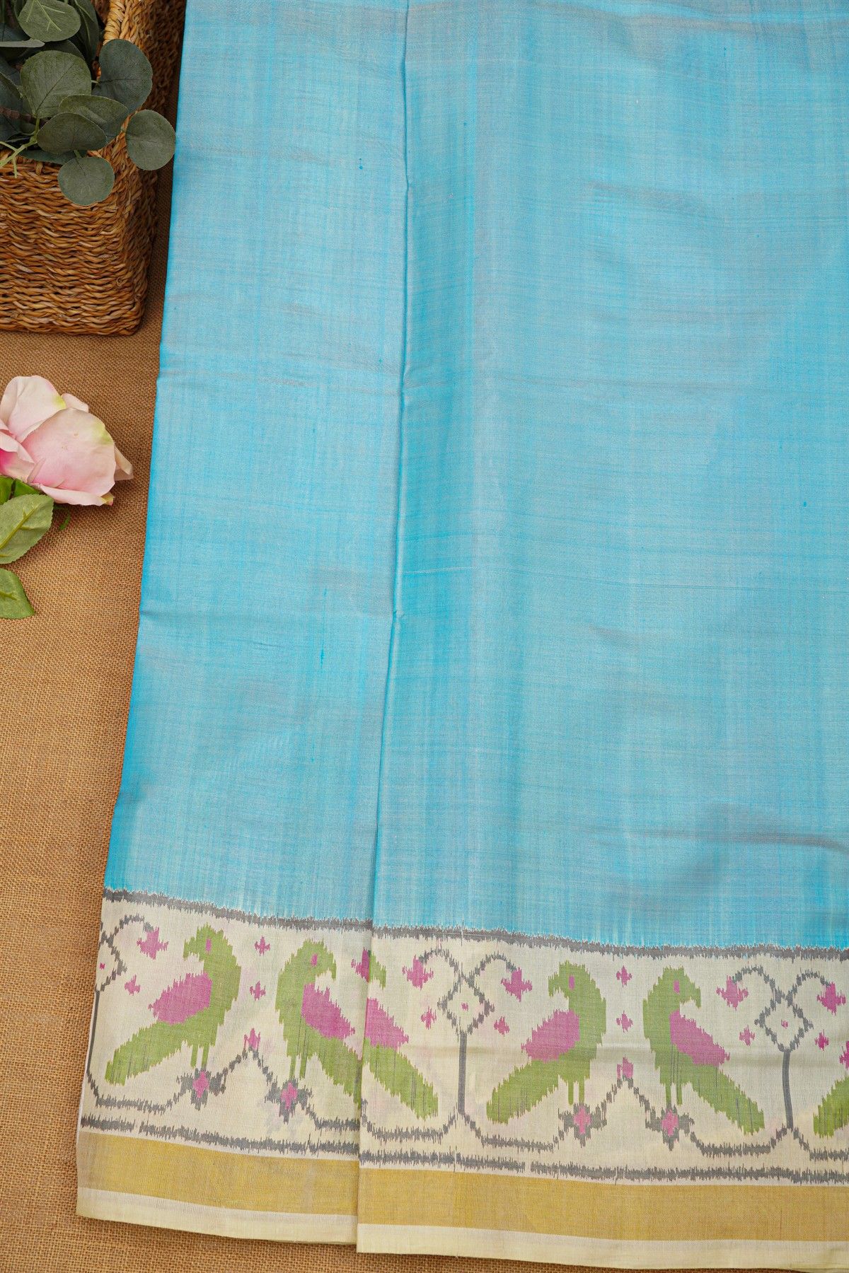 Patola Silk Sky Blue Saree