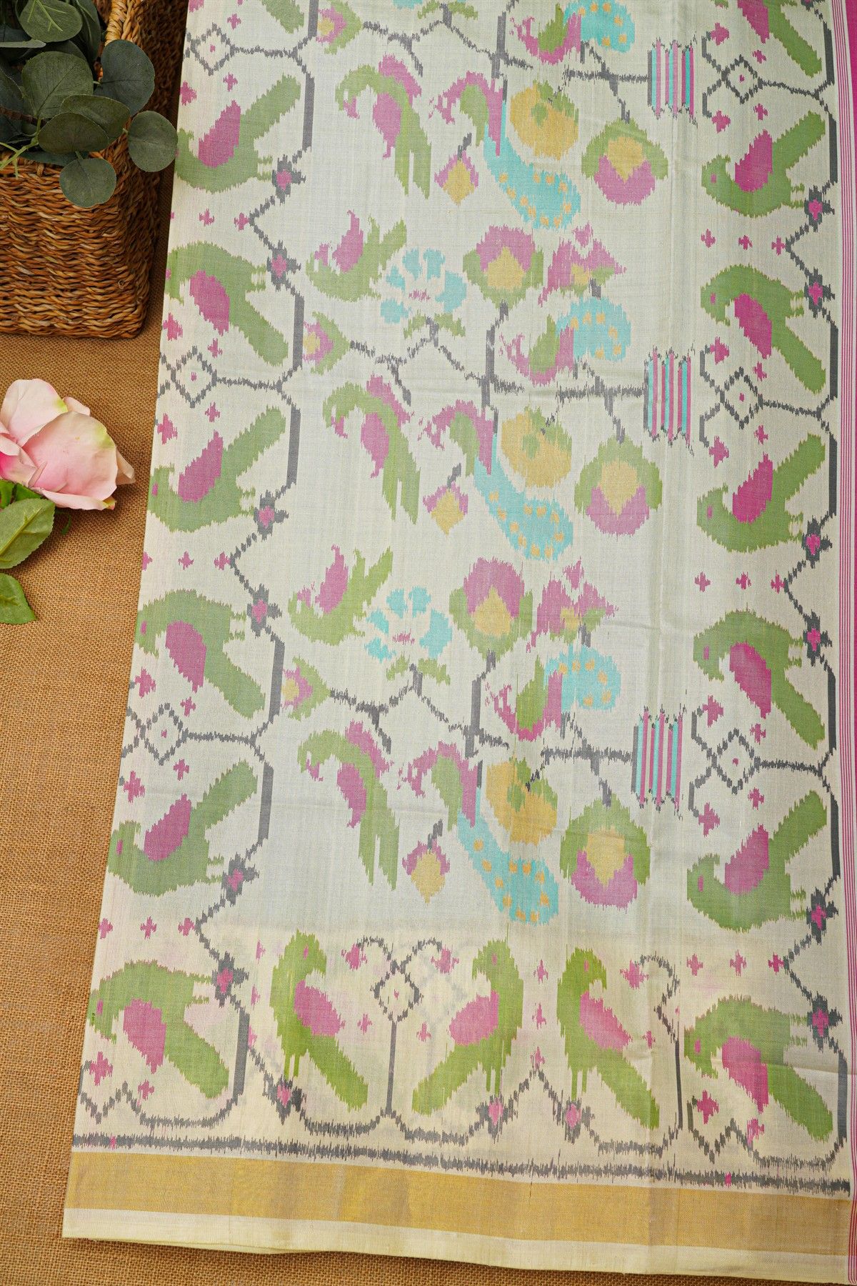 Patola Silk Sky Blue Saree