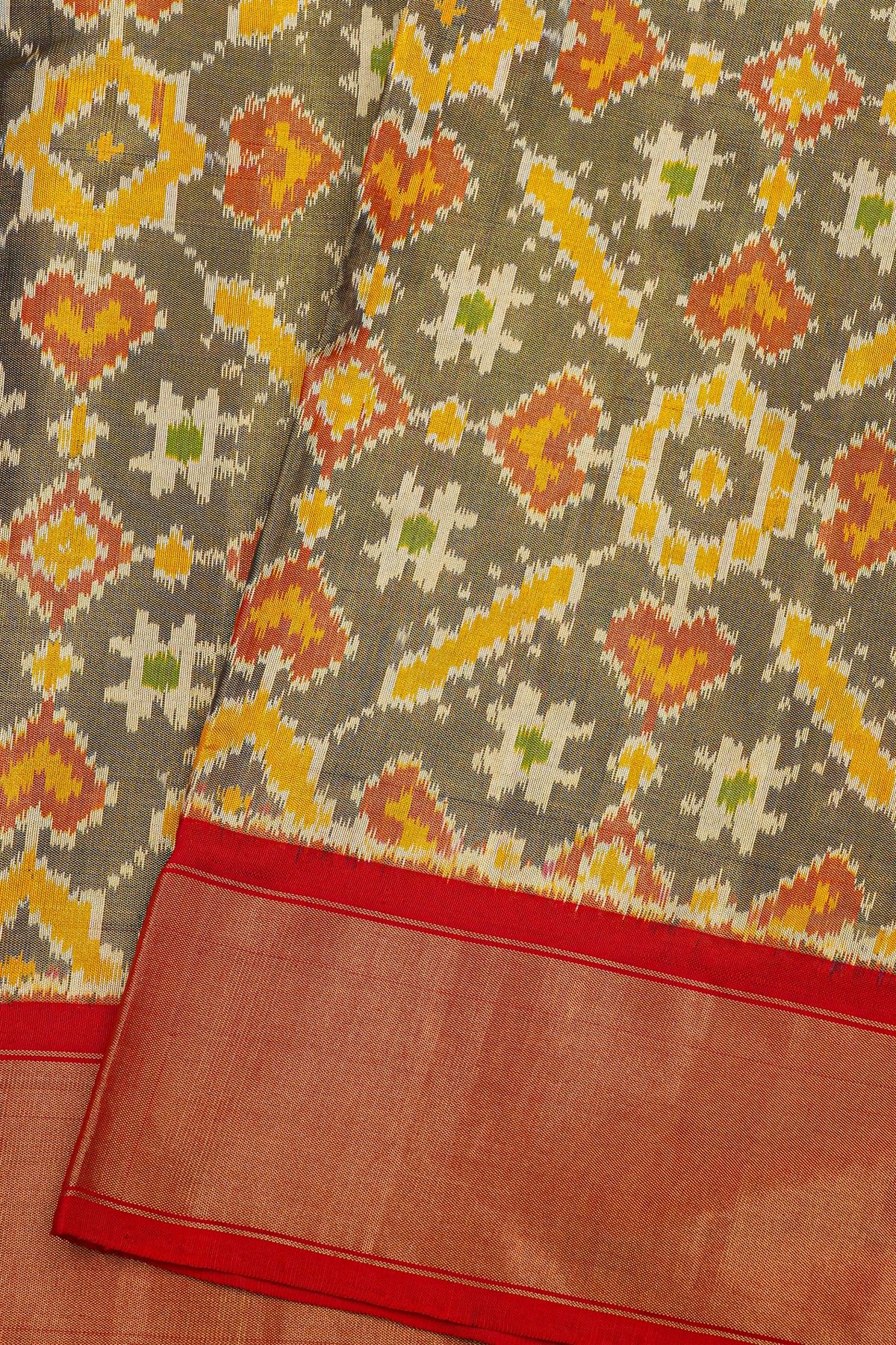 Ikat Silk Dual Colour Saree