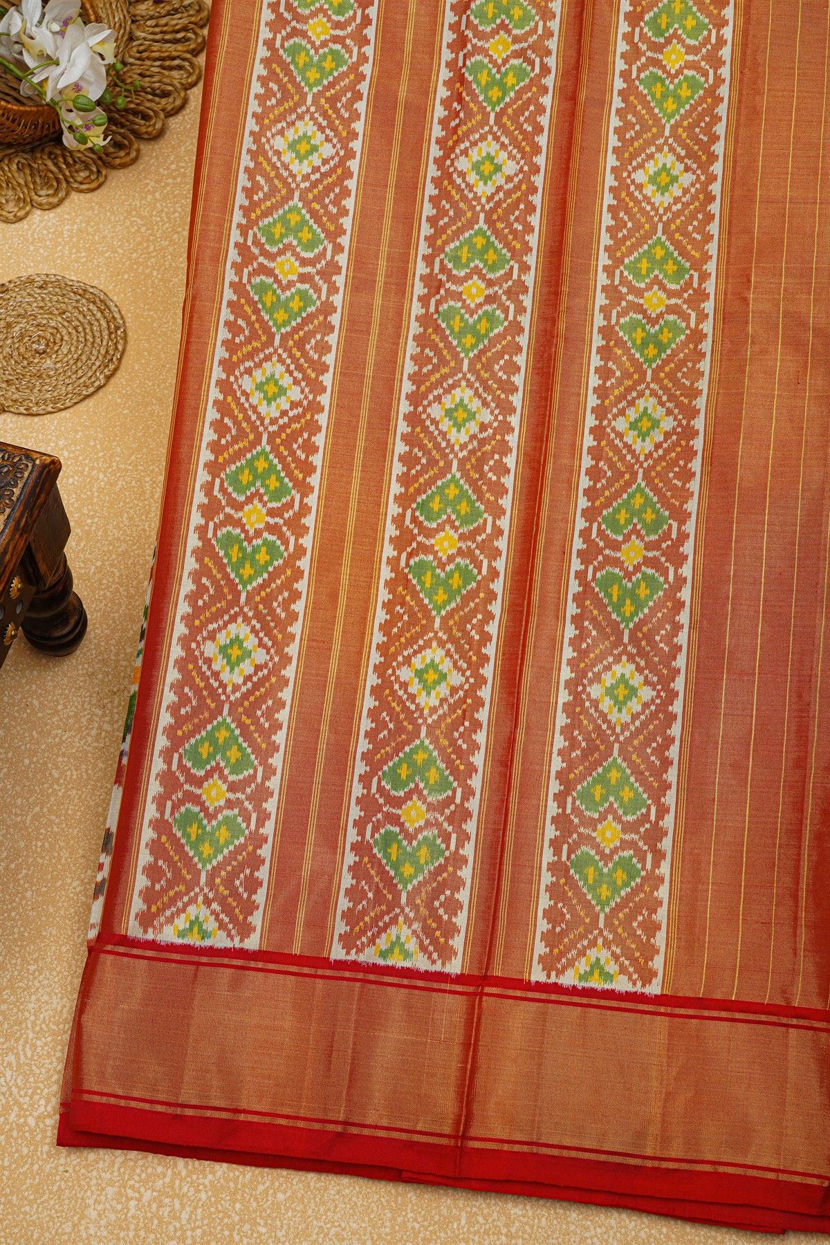 Ikat Silk Multi-Colour Saree