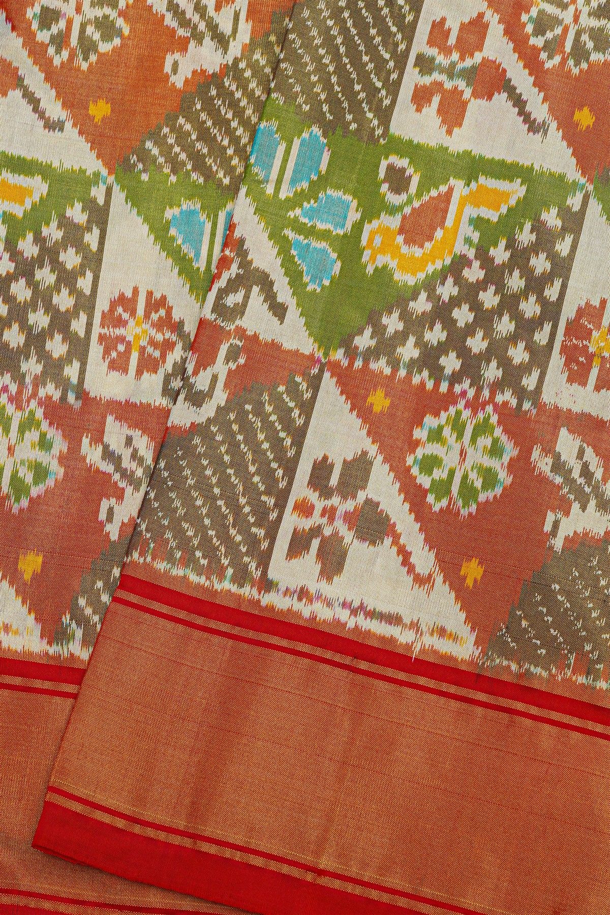 Ikat Silk Multi-Colour Saree