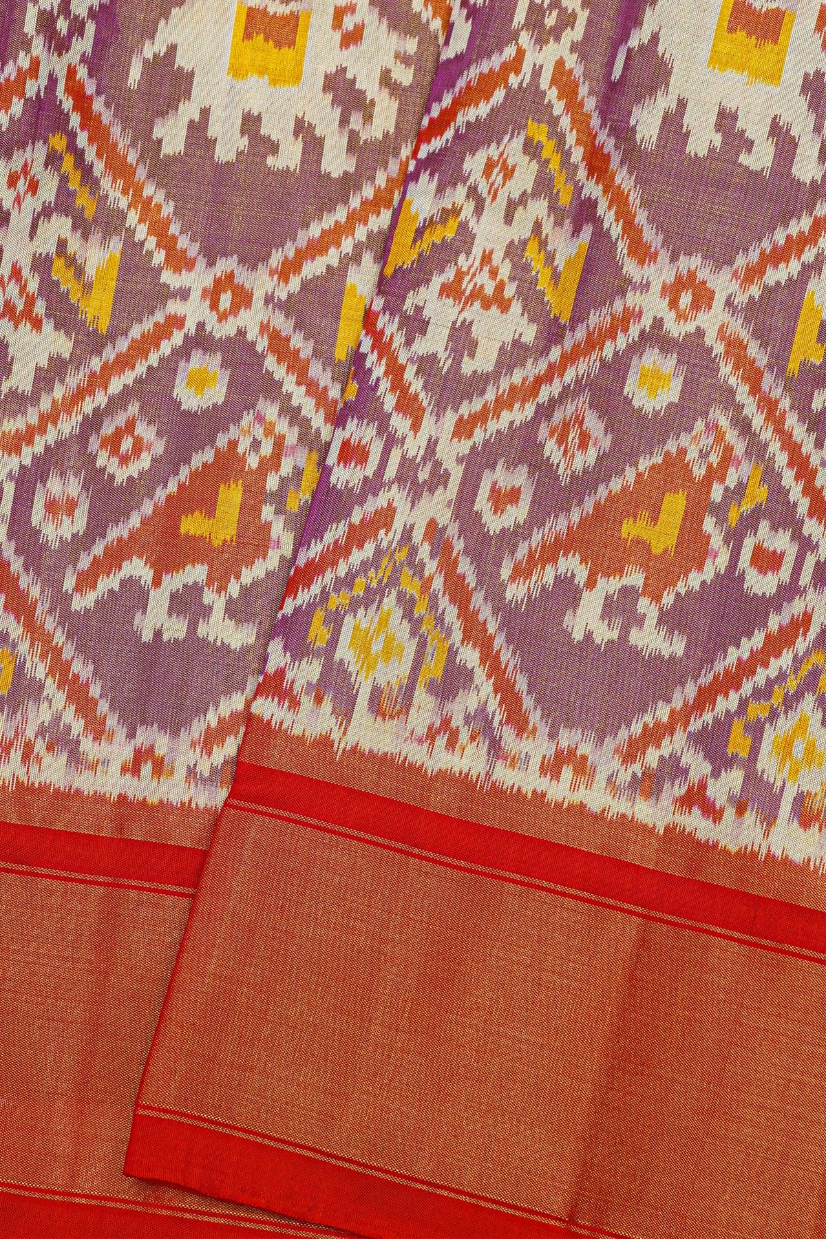 Ikat Silk Lavender Saree