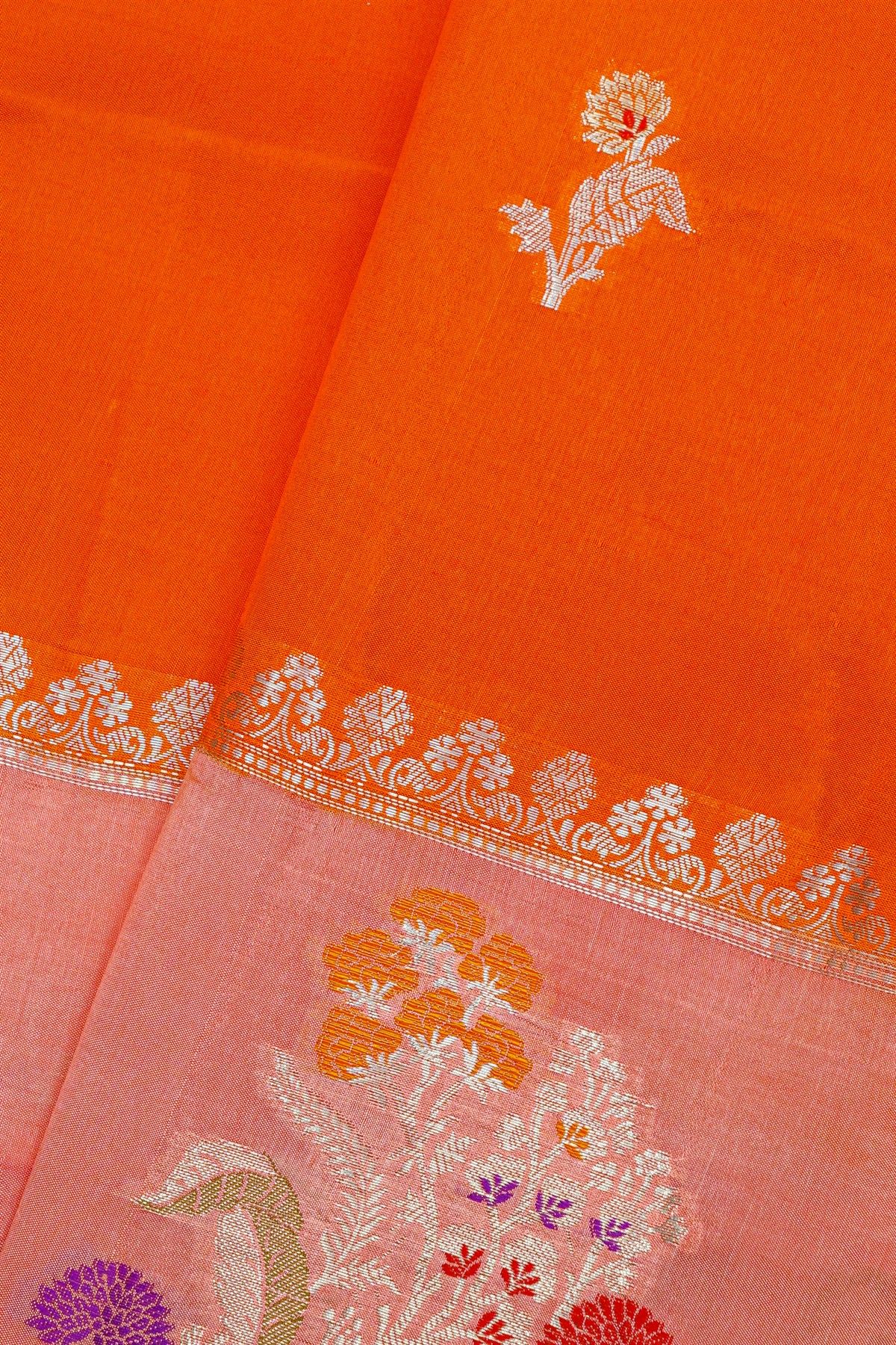 Fancy Matka Silk Orange Saree
