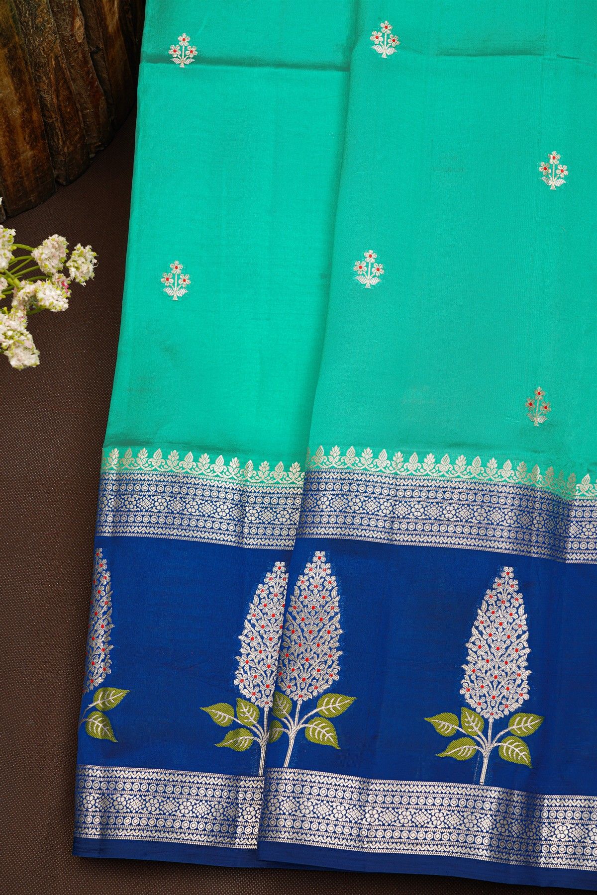 Fancy Matka Silk Sky Blue Saree