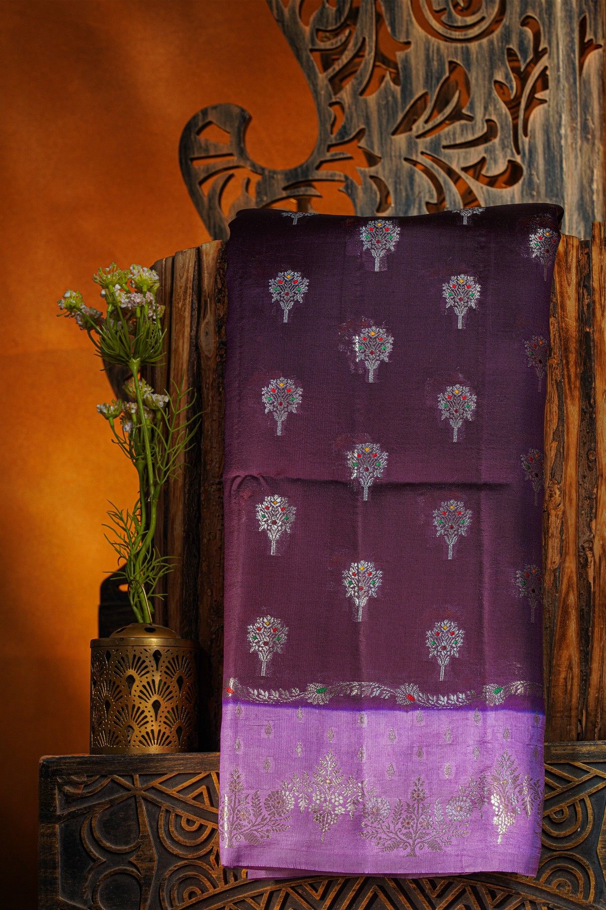 Fancy Matka Silk Wine Saree