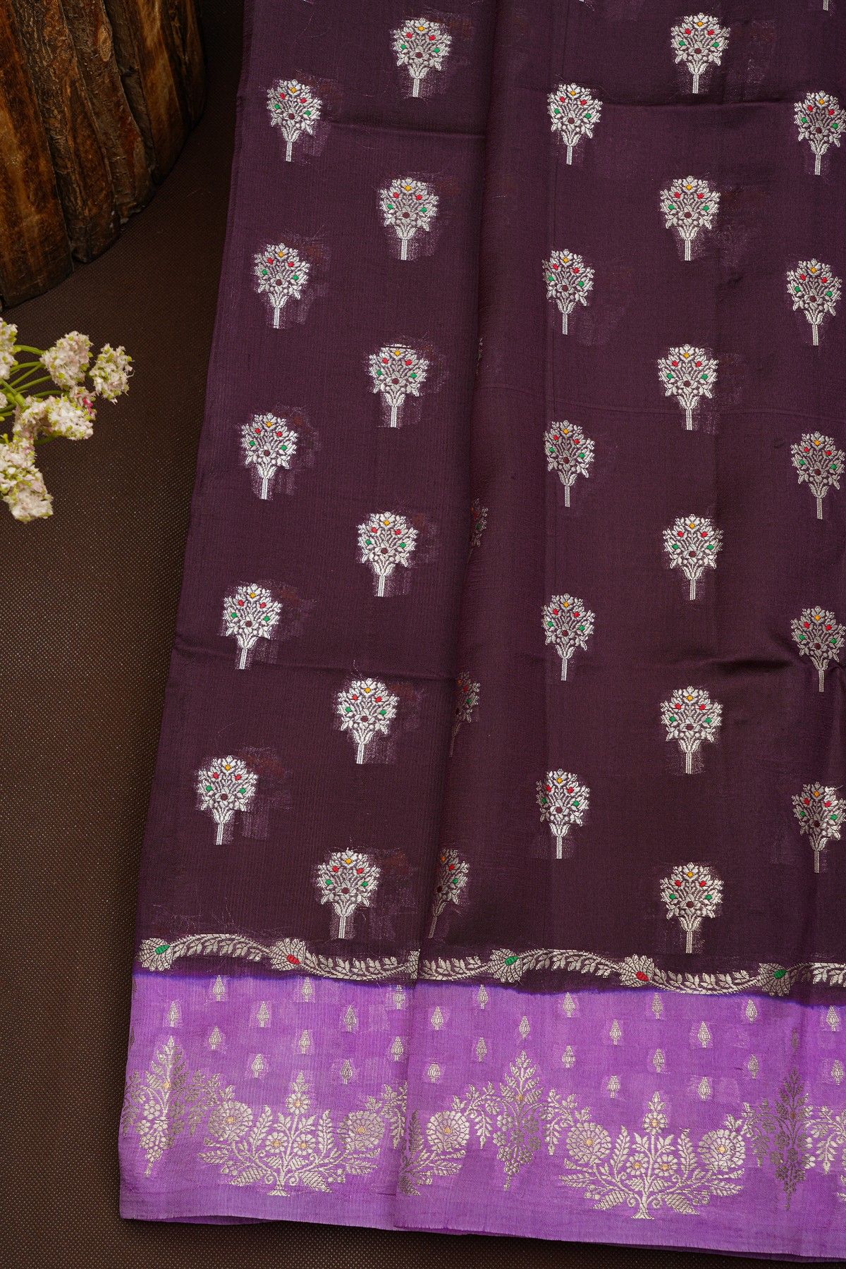 Fancy Matka Silk Wine Saree