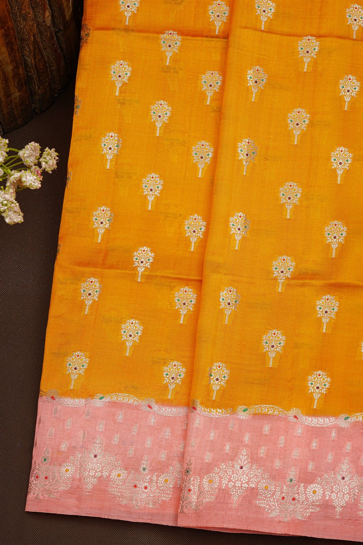 Fancy Matka Silk Orange Saree