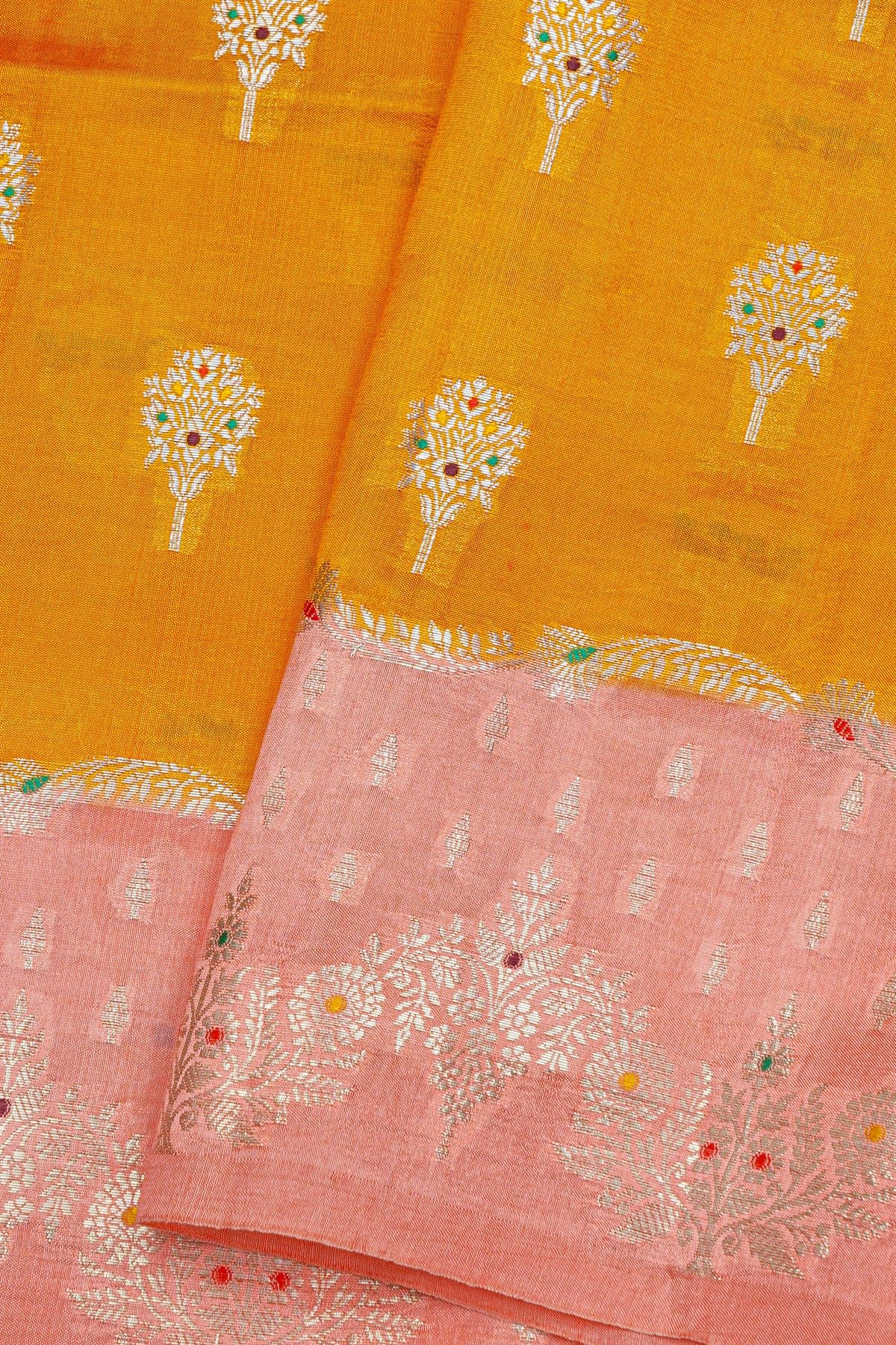 Fancy Matka Silk Orange Saree