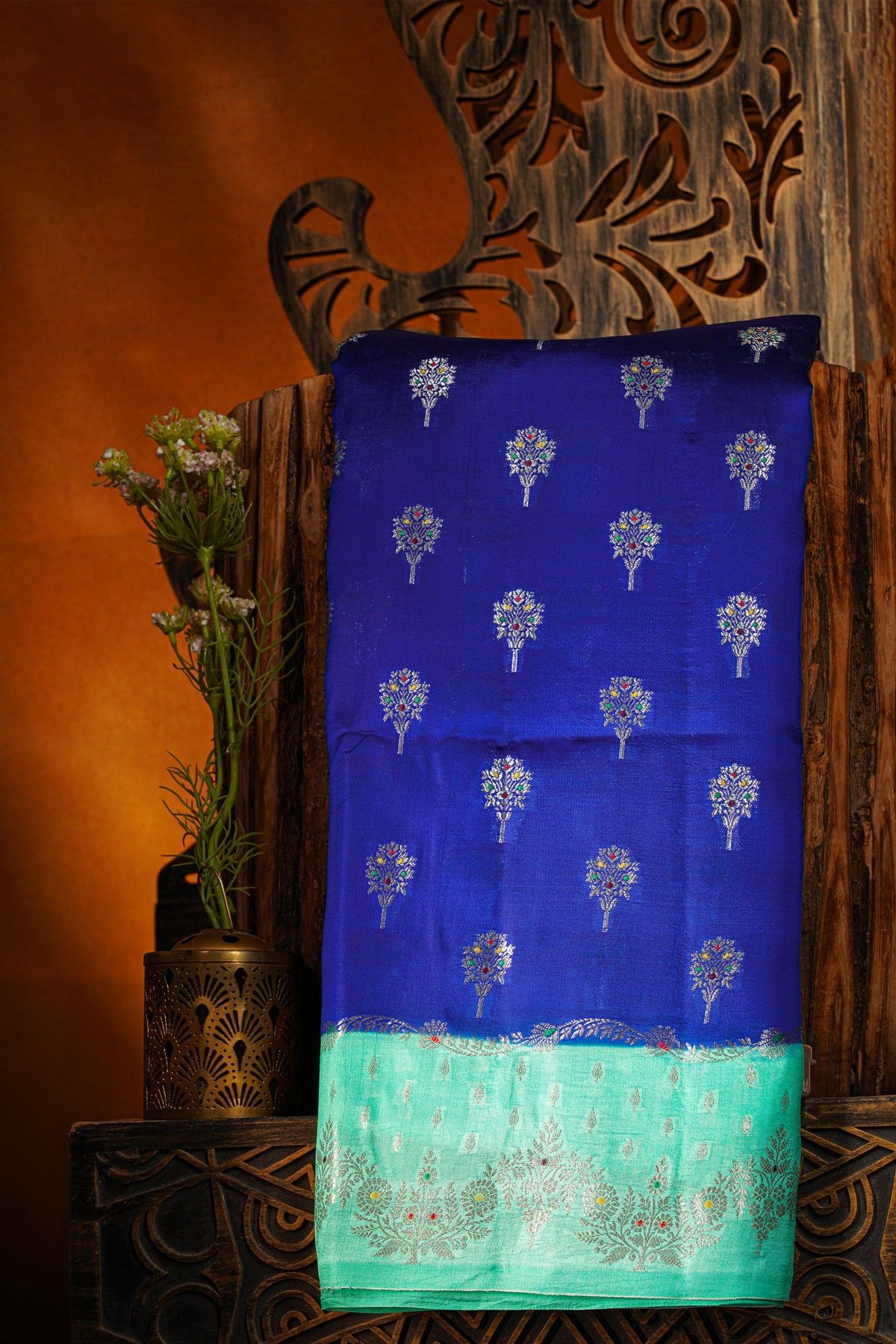 Fancy Matka Silk Royal Blue Saree