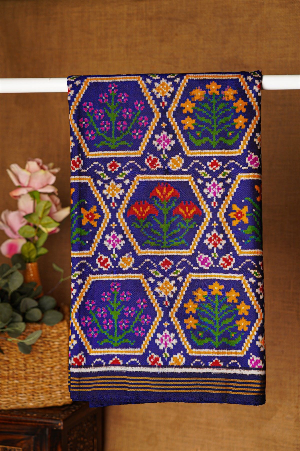Patola Silk Royal Blue Saree