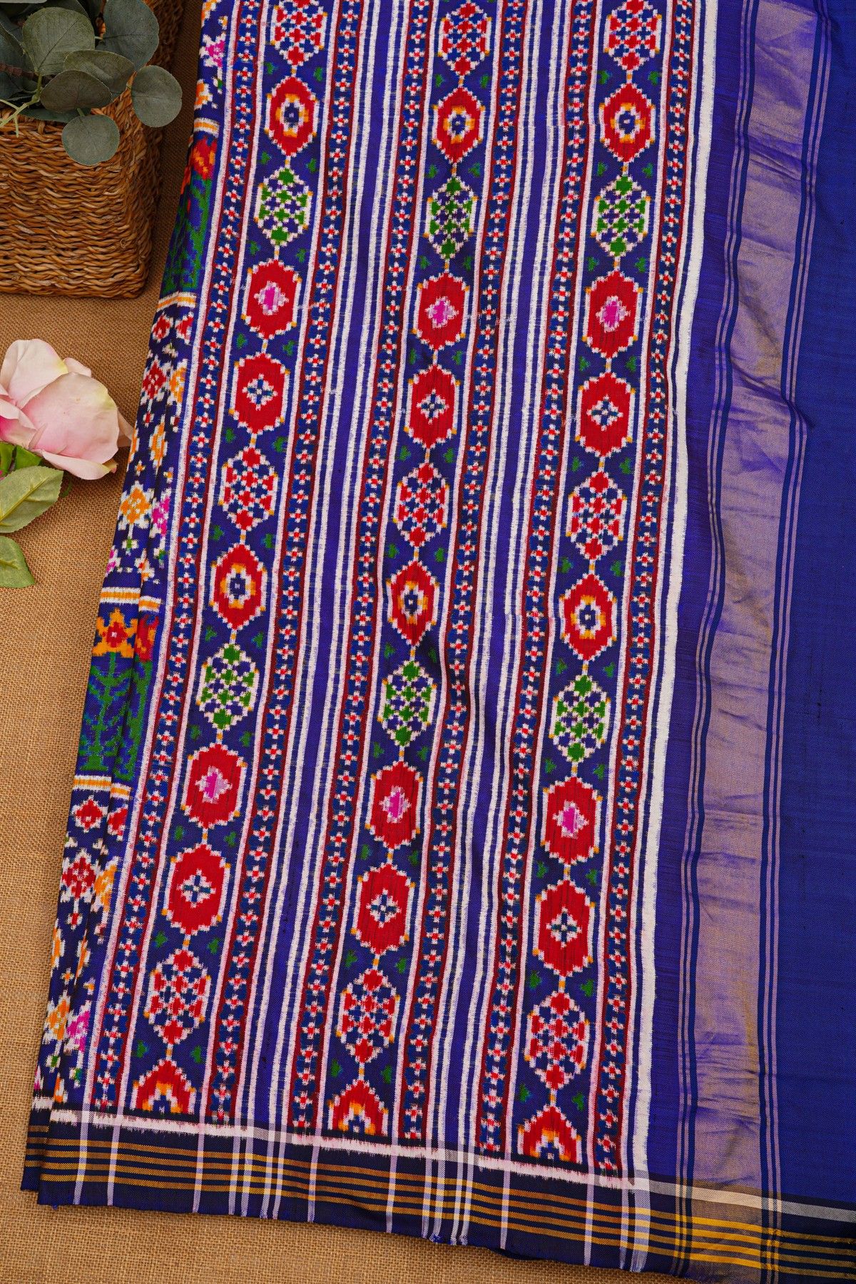 Patola Silk Royal Blue Saree